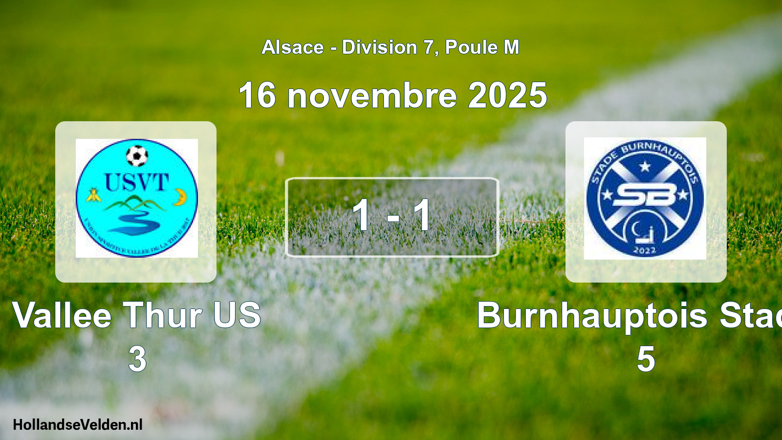 Match joué: Vallee Thur US 3 - Burnhauptois Stade 5 1 - 1 (16 novembre 2025)