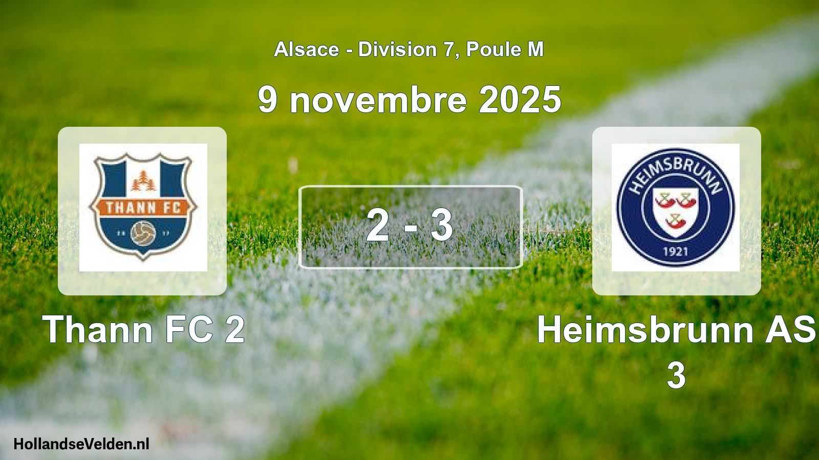 Gespeelde wedstrijd: Thann FC 2 - Heimsbrunn AS 3 2 - 3 (9 november 2025)