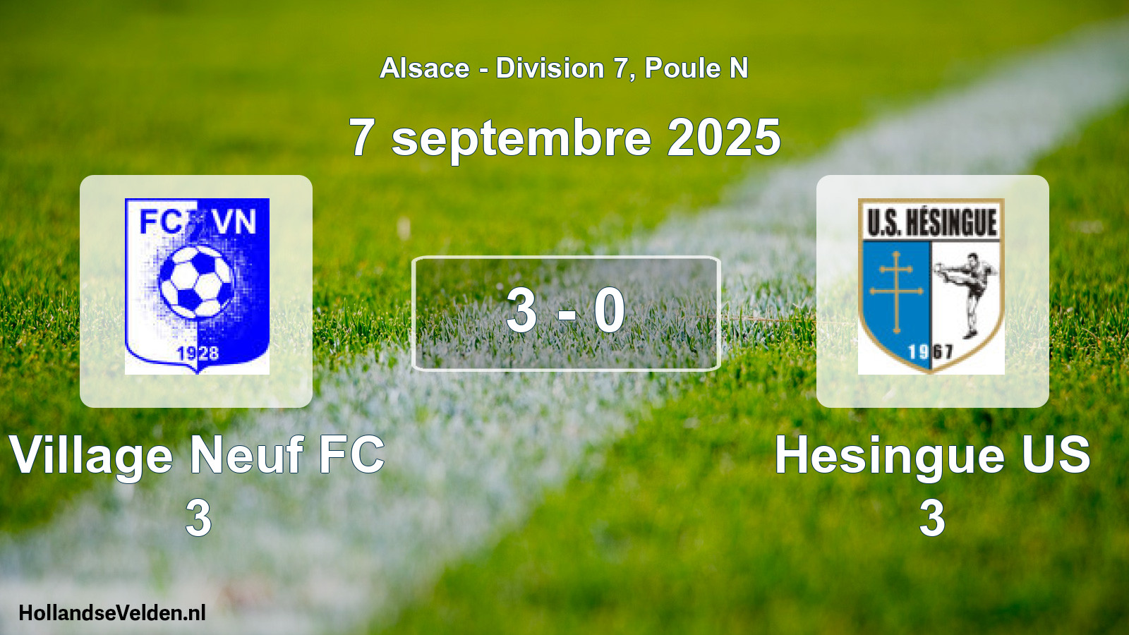 Match joué: Village Neuf FC 3 - Hesingue US 3 3 - 0 (7 septembre 2025)