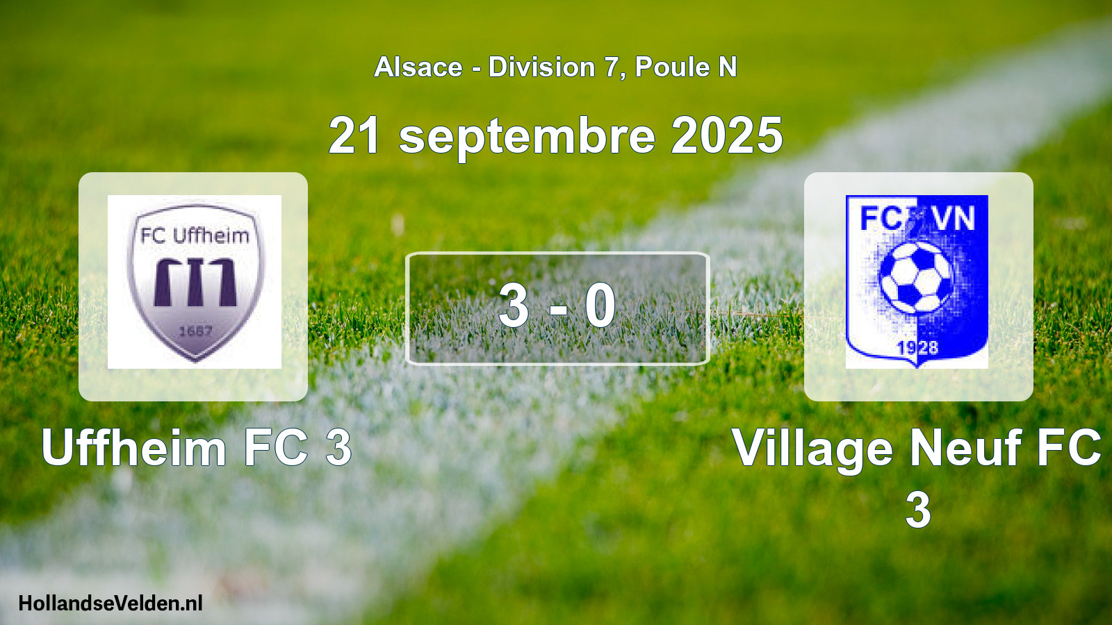 Match joué: Uffheim FC 3 - Village Neuf FC 3 3 - 0 (21 septembre 2025)