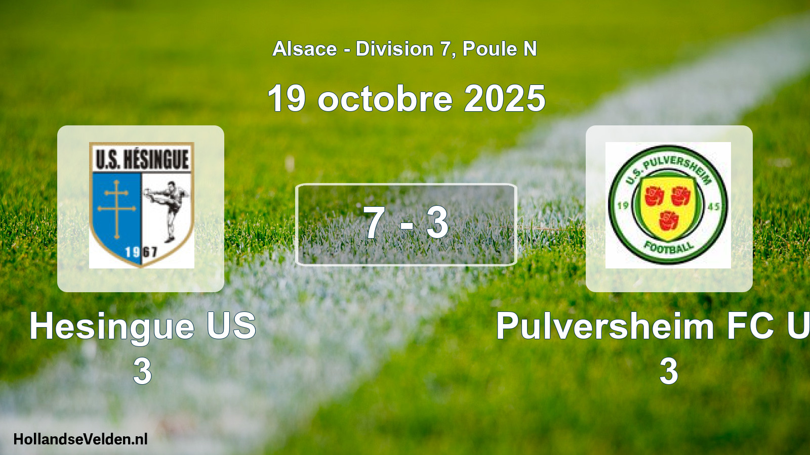 Total number of matches played: Hesingue US 3 - Pulversheim FC U.s 3 7 - 3 (19 October 2025)