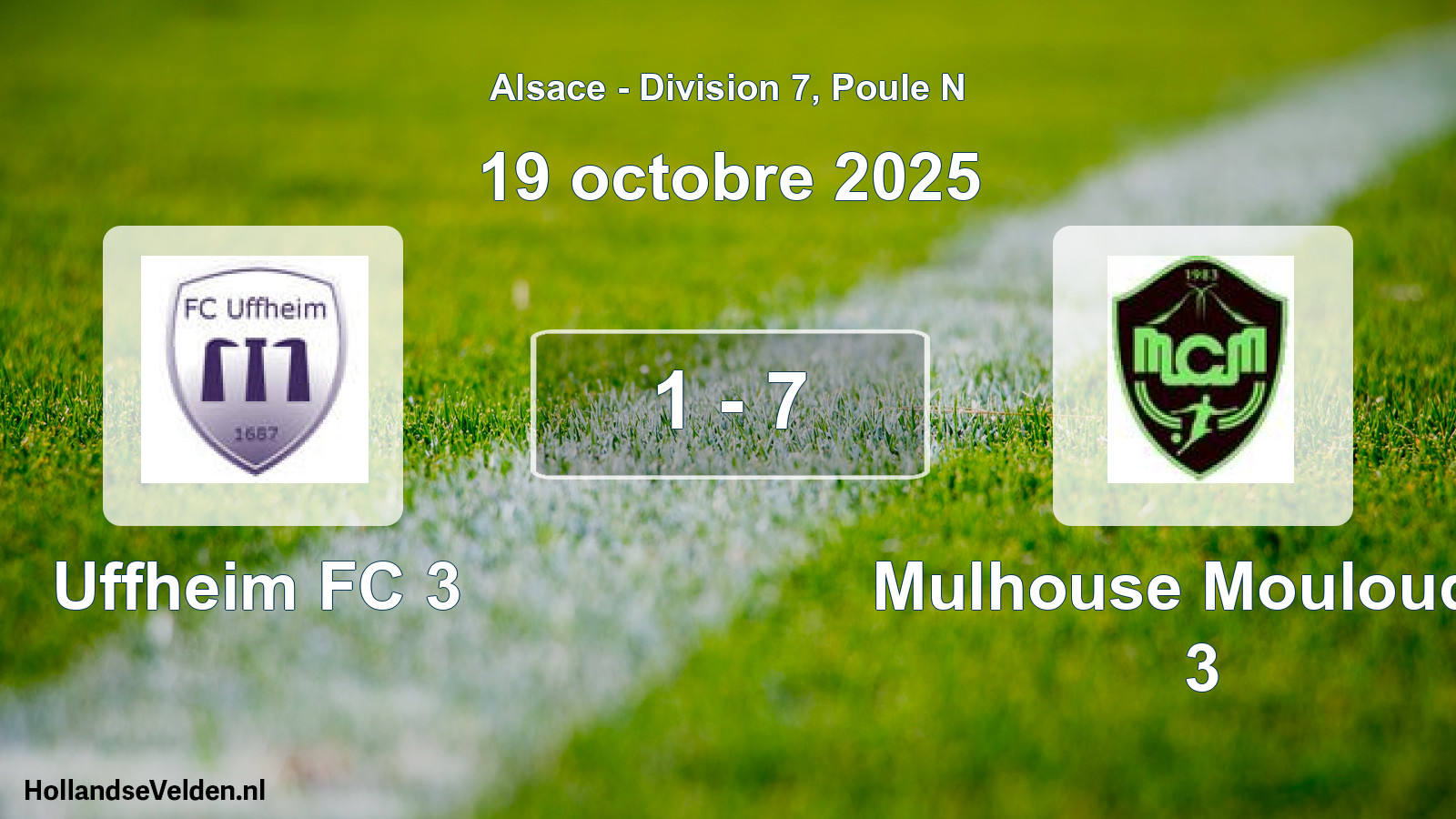 Gespeelde wedstrijd: Uffheim FC 3 - Mulhouse Mouloudia 3 1 - 7 (19 oktober 2025)