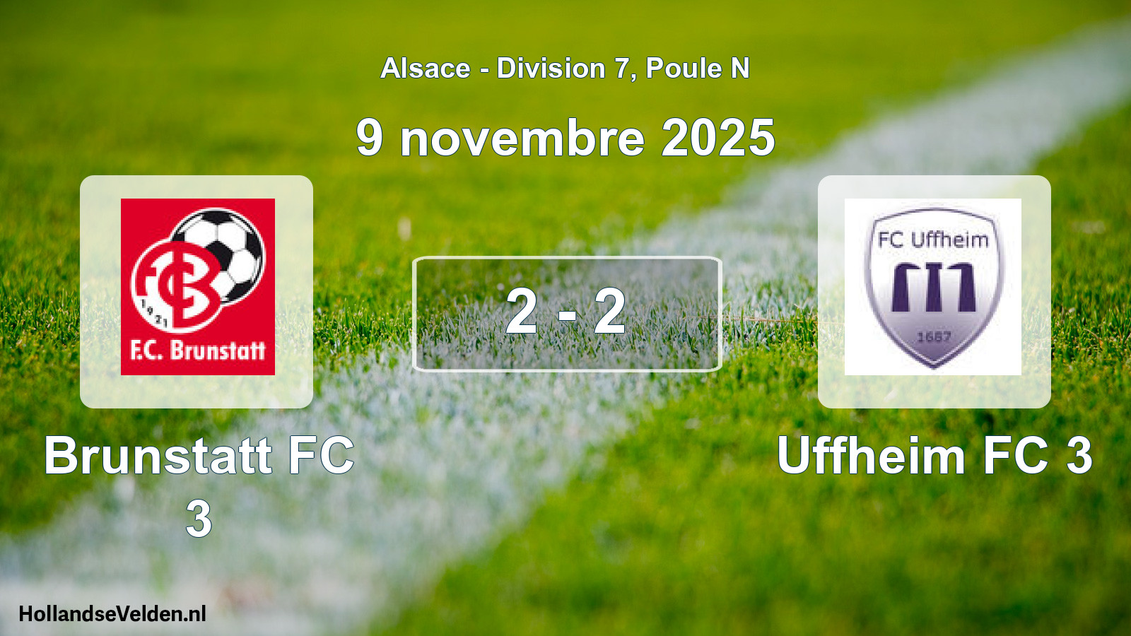 Total number of matches played: Brunstatt FC 3 - Uffheim FC 3 2 - 2 (9 November 2025)
