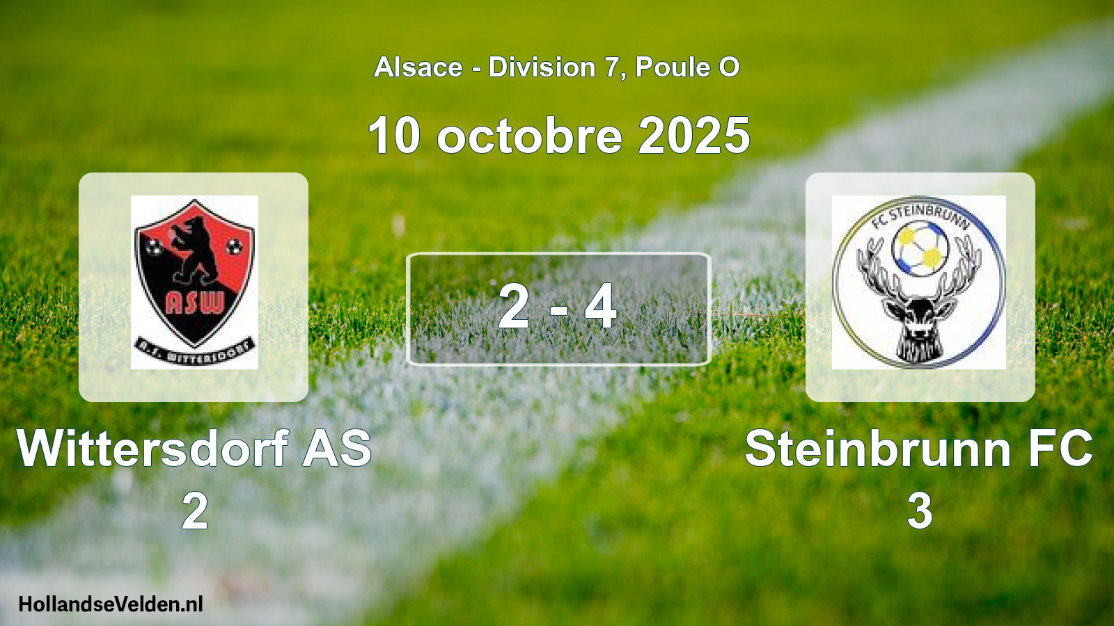 Match joué: Wittersdorf AS 2 - Steinbrunn FC 3 2 - 4 (10 octobre 2025)