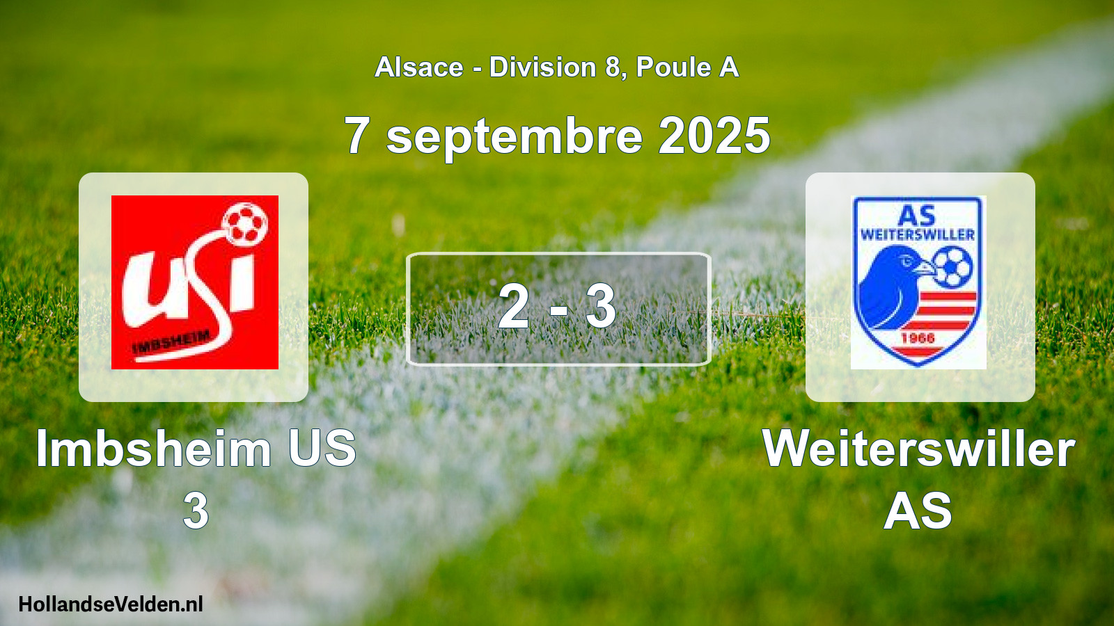 Match joué: Imbsheim US 3 - Weiterswiller AS 2 - 3 (7 septembre 2025)
