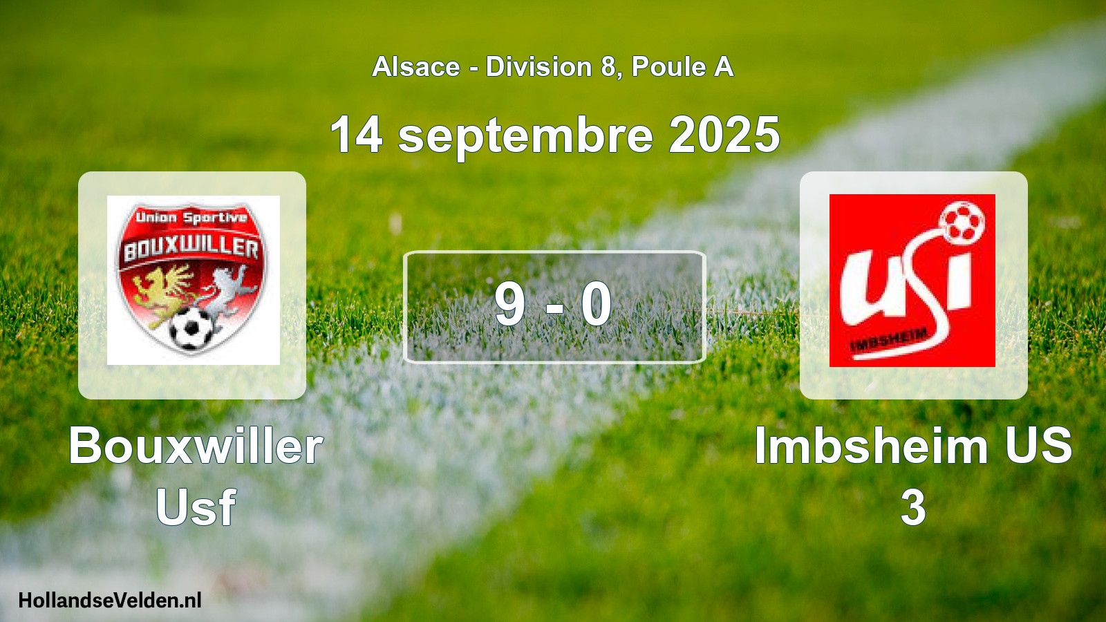 Match joué: Bouxwiller Usf - Imbsheim US 3 9 - 0 (14 septembre 2025)