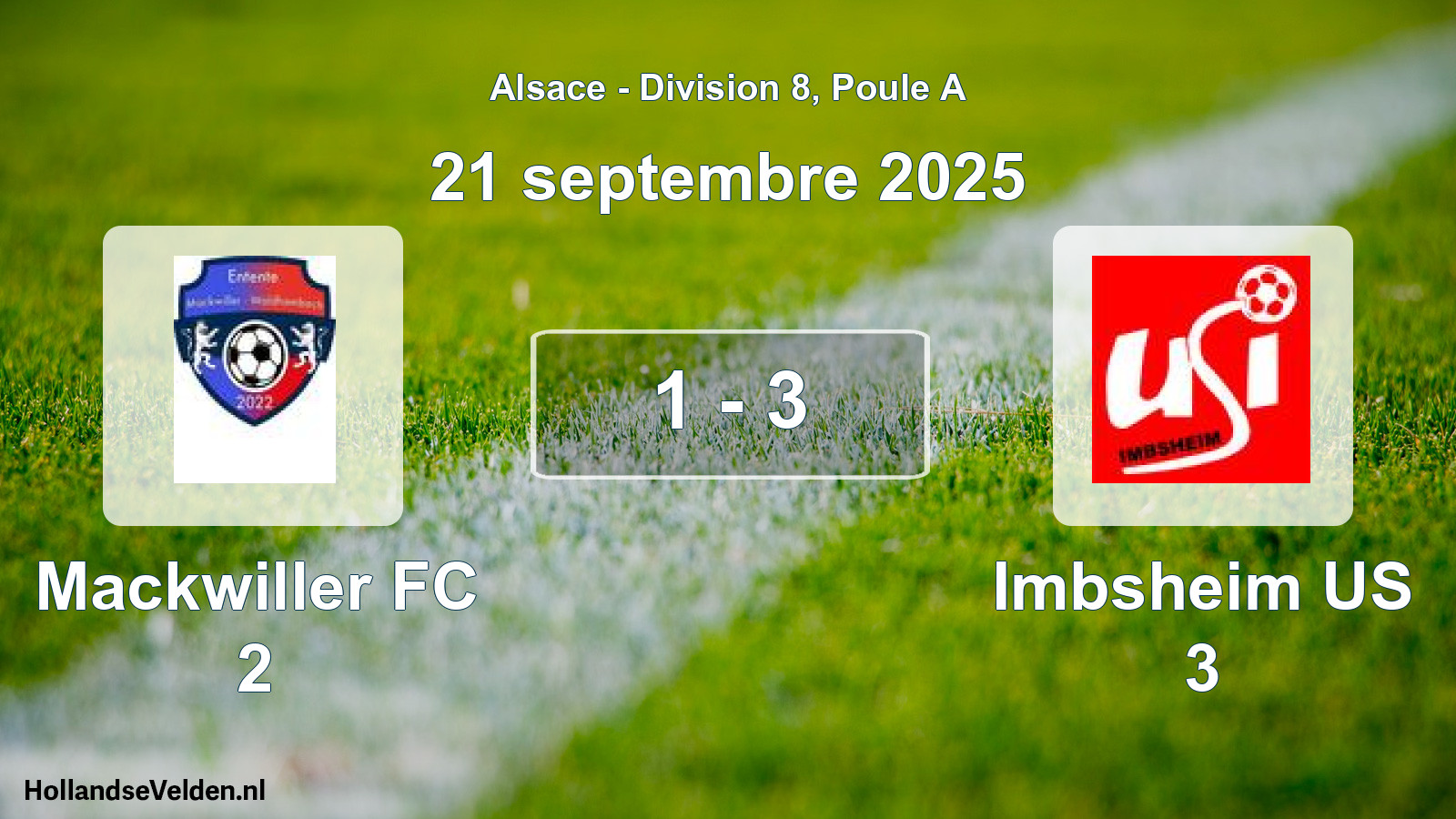 Total number of matches played: Mackwiller FC 2 - Imbsheim US 3 1 - 3 (21 September 2025)