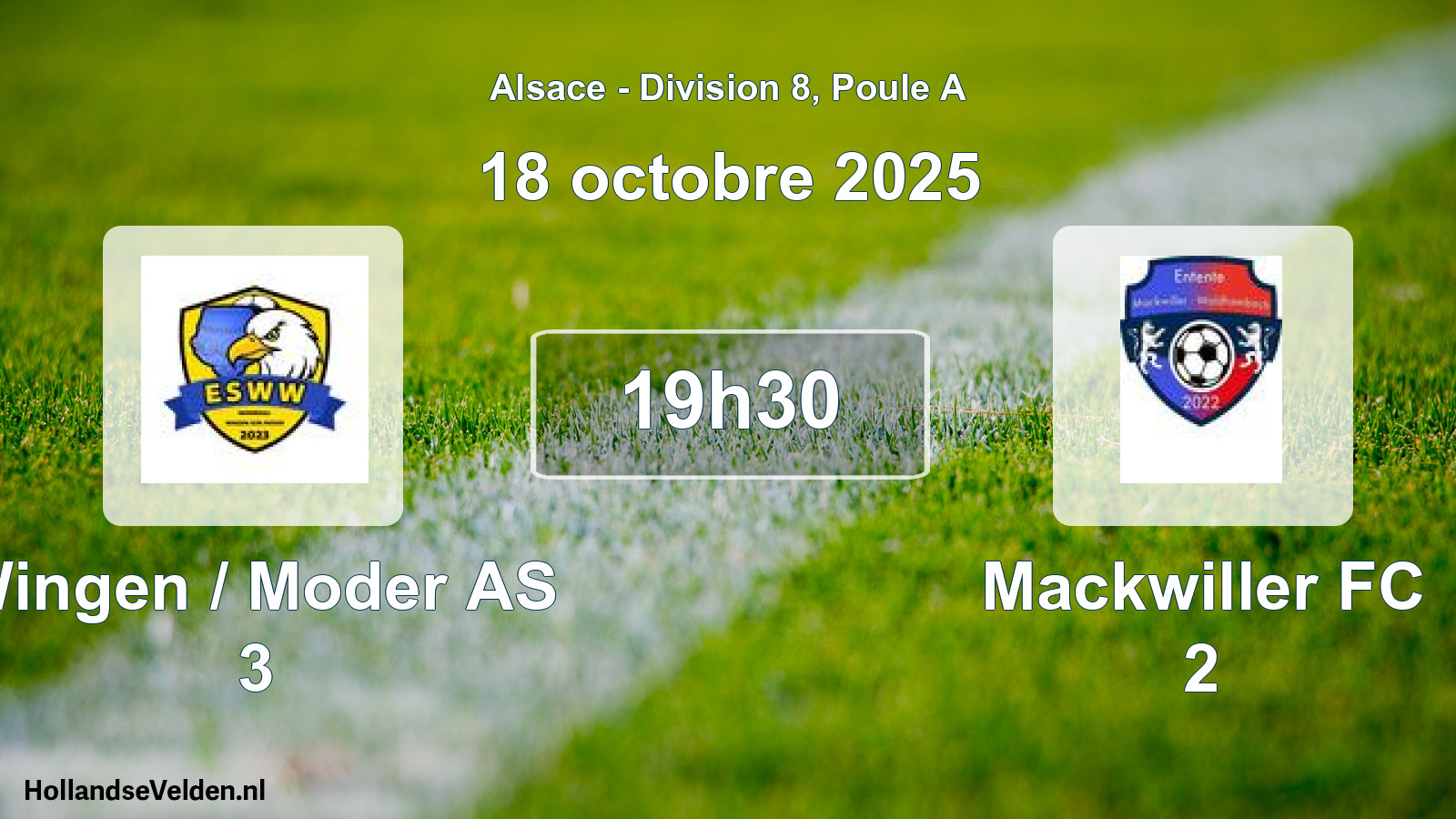 Scheduled Match: Wingen / Moder AS 3 - Mackwiller FC 2 (18 October 2025)