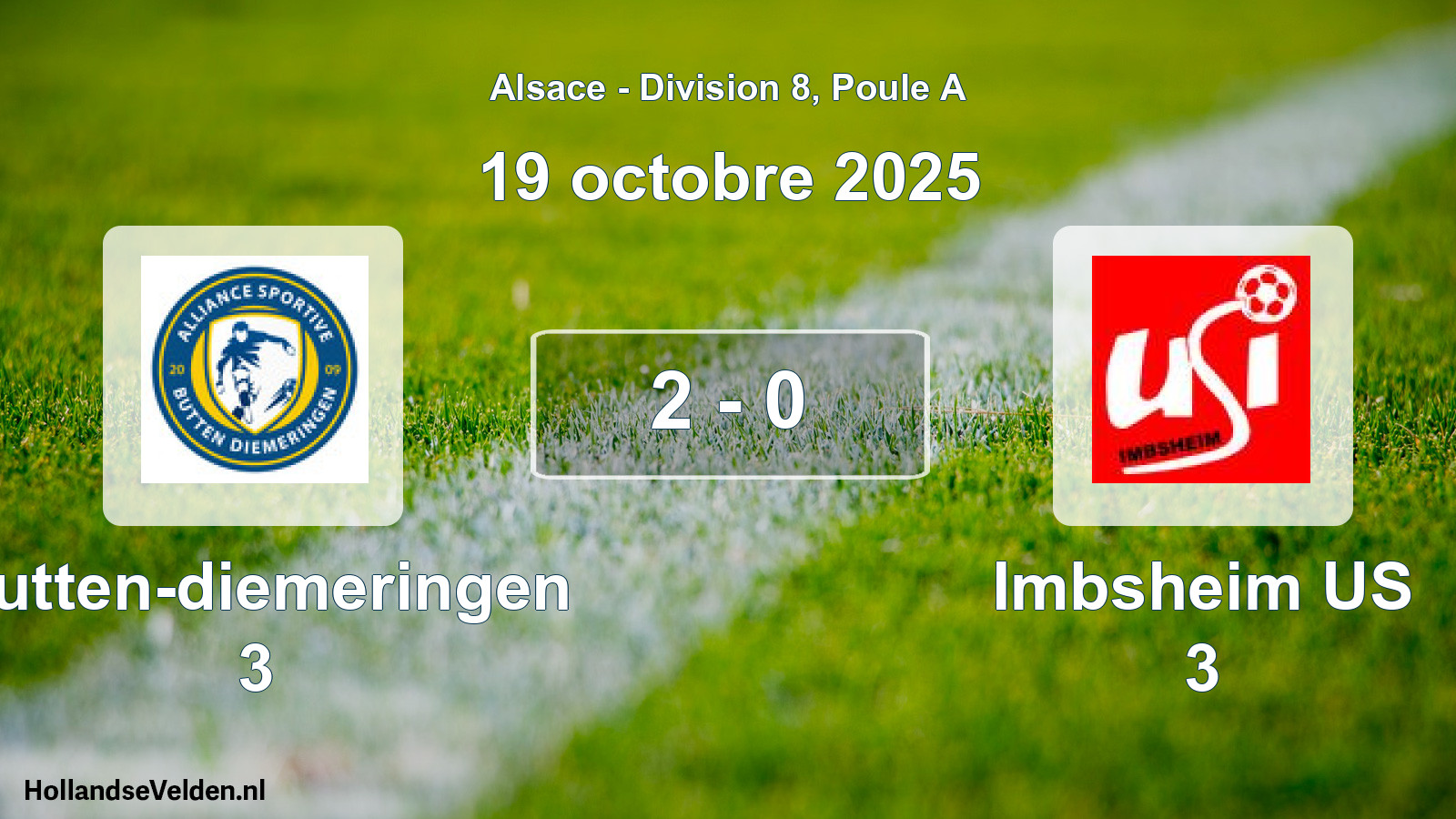 Total number of matches played: Butten-diemeringen 3 - Imbsheim US 3 2 - 0 (19 October 2025)