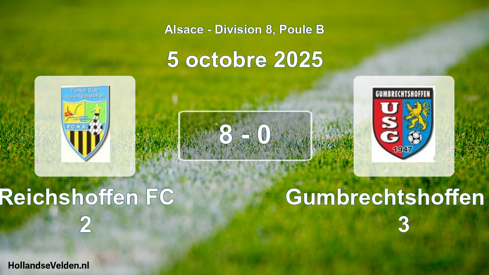 Total number of matches played: Reichshoffen FC 2 - Gumbrechtshoffen US 3 8 - 0 (5 October 2025)
