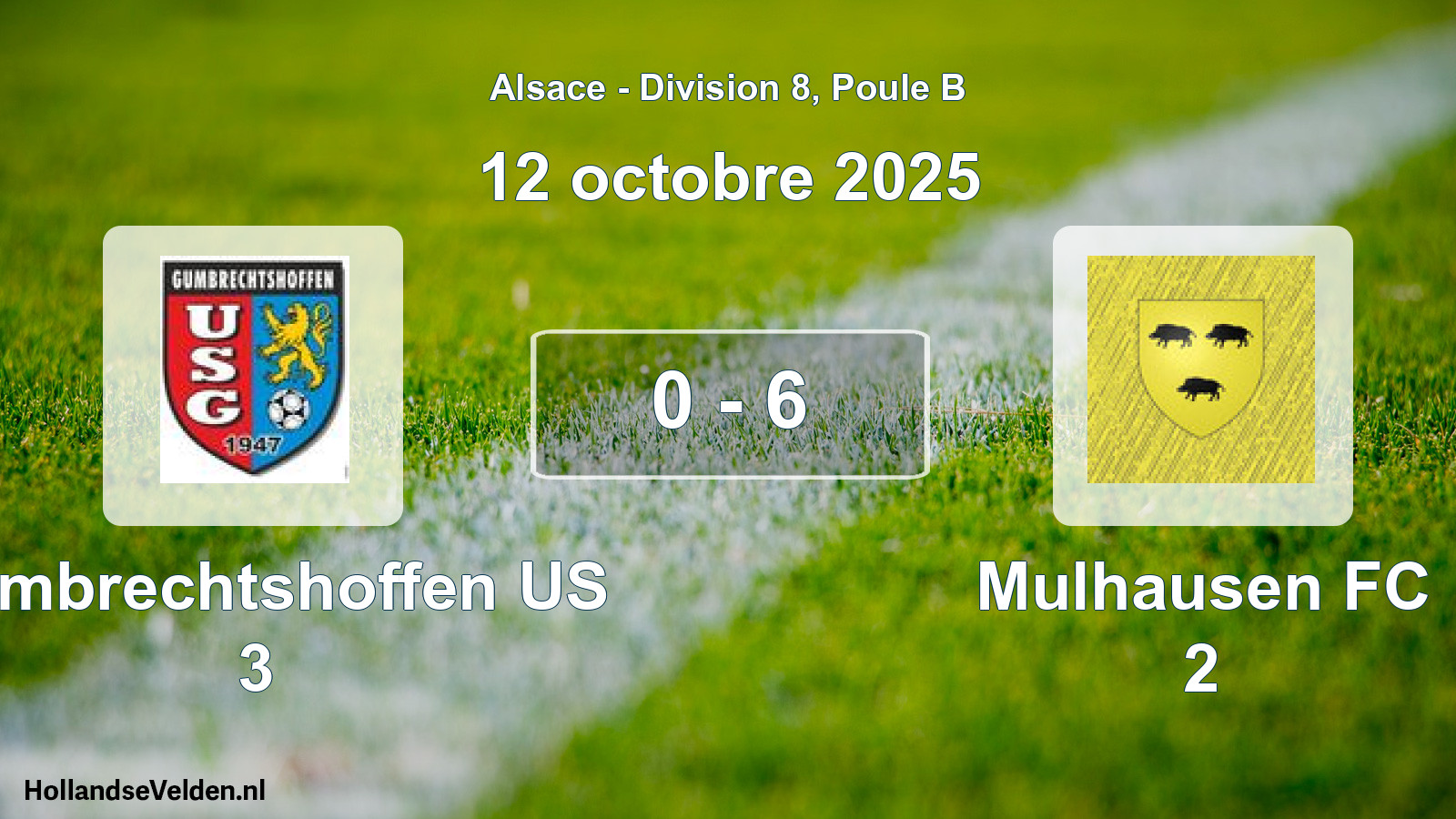 Total number of matches played: Gumbrechtshoffen US 3 - Mulhausen FC 2 0 - 6 (12 October 2025)