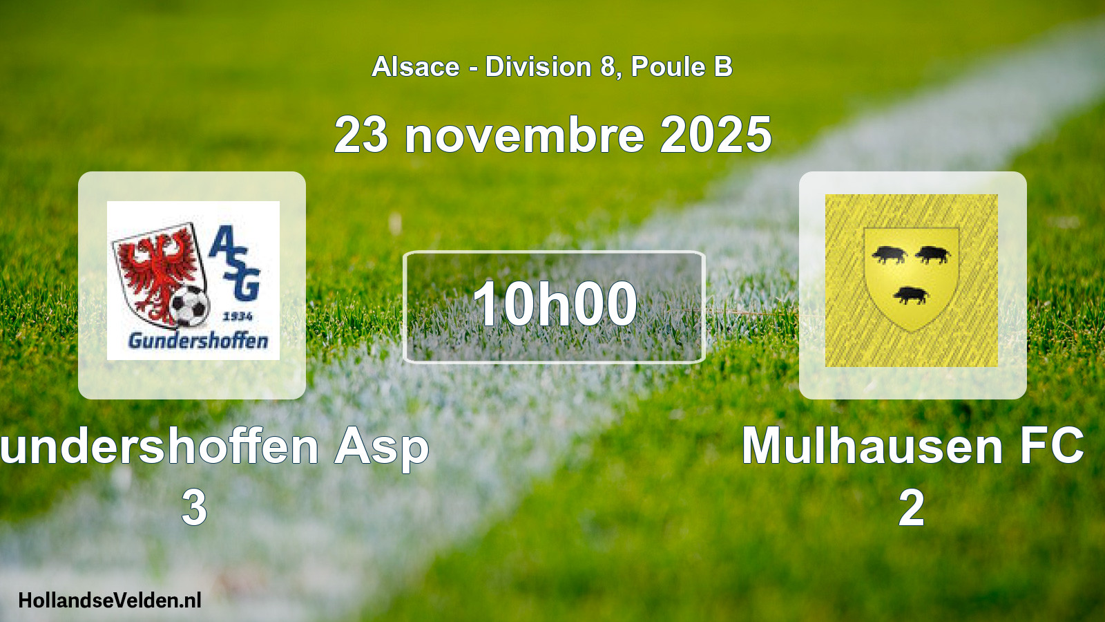 Match programmé: Gundershoffen Asp 3 - Mulhausen FC 2 (23 novembre 2025)