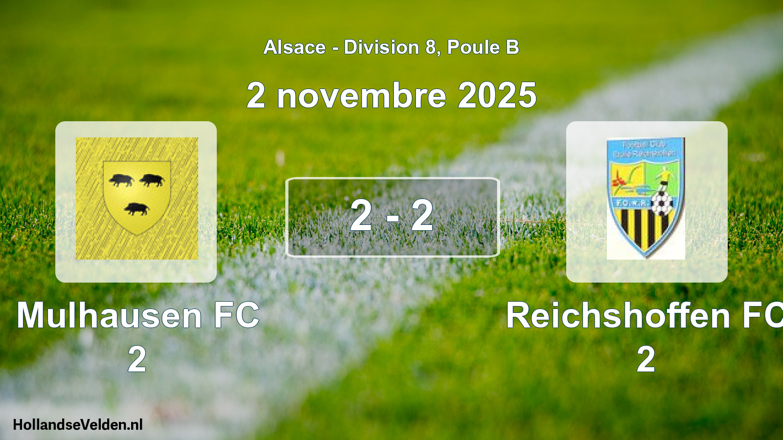 Match joué: Mulhausen FC 2 - Reichshoffen FC 2 2 - 2 (2 novembre 2025)