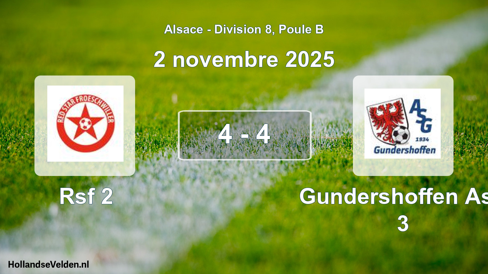 Match joué: Rsf 2 - Gundershoffen Asp 3 4 - 4 (2 novembre 2025)