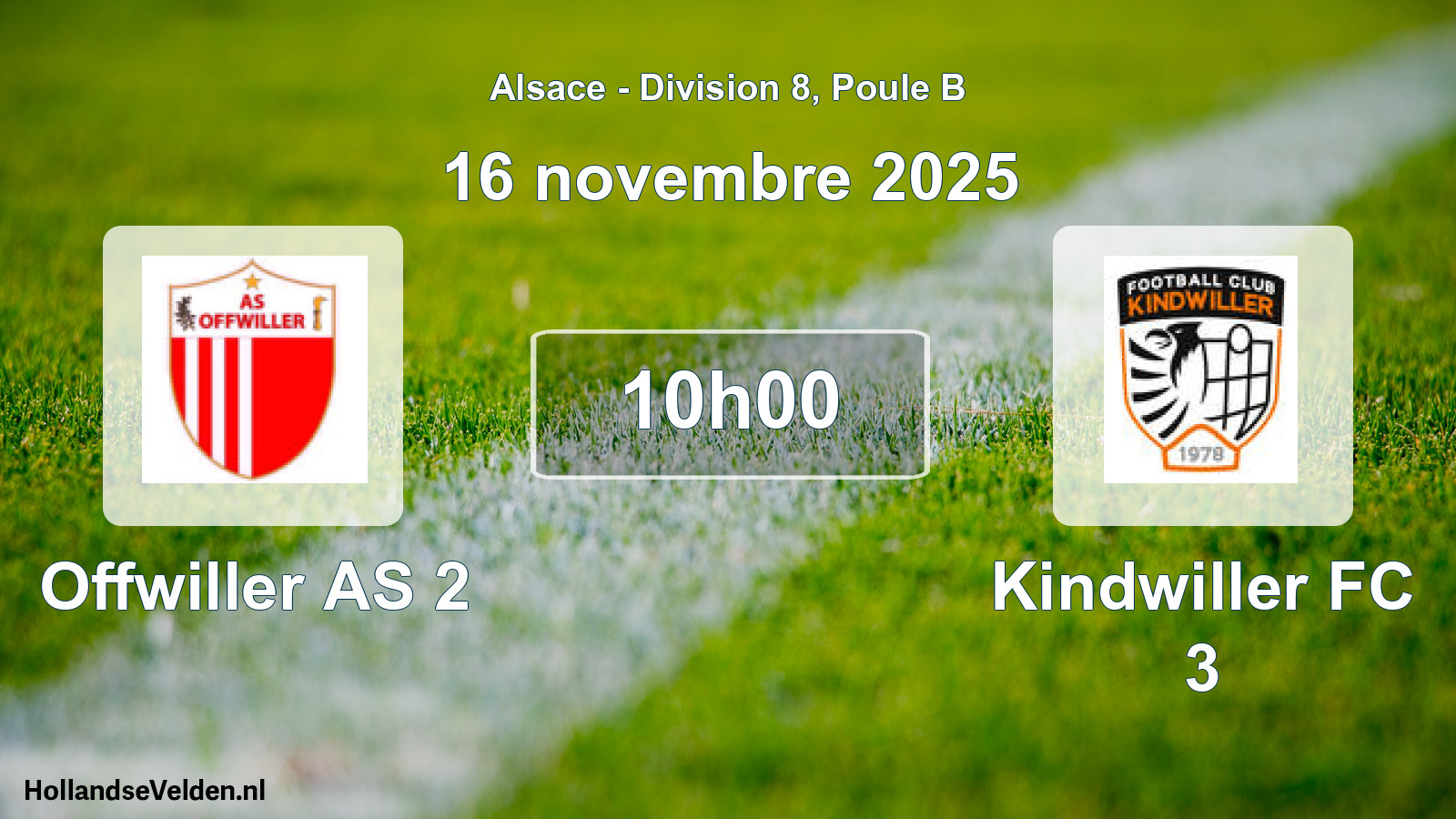 Match programmé: Offwiller AS 2 - Kindwiller FC 3 (16 novembre 2025)