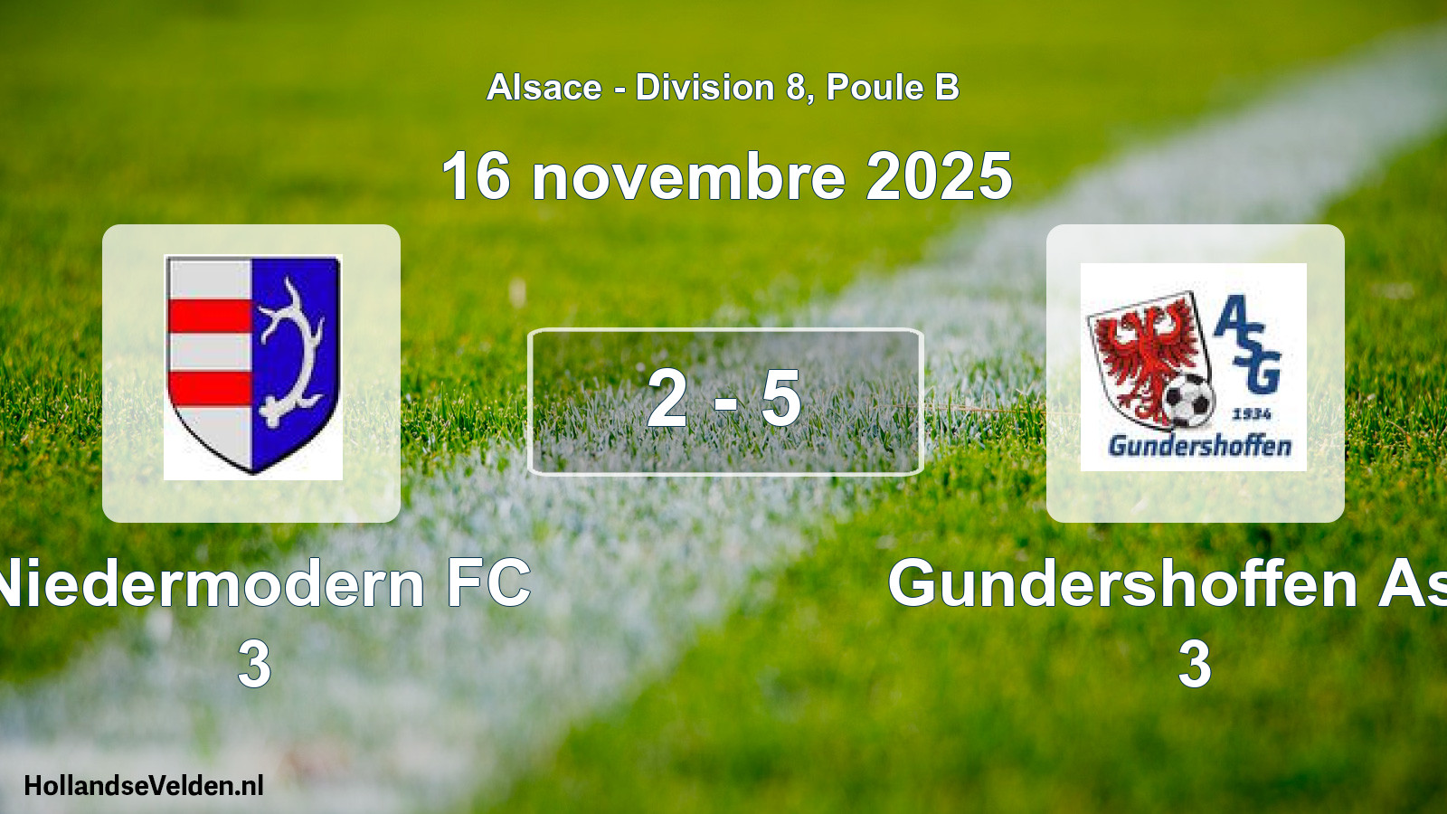 Match joué: Niedermodern FC 3 - Gundershoffen Asp 3 2 - 5 (16 novembre 2025)