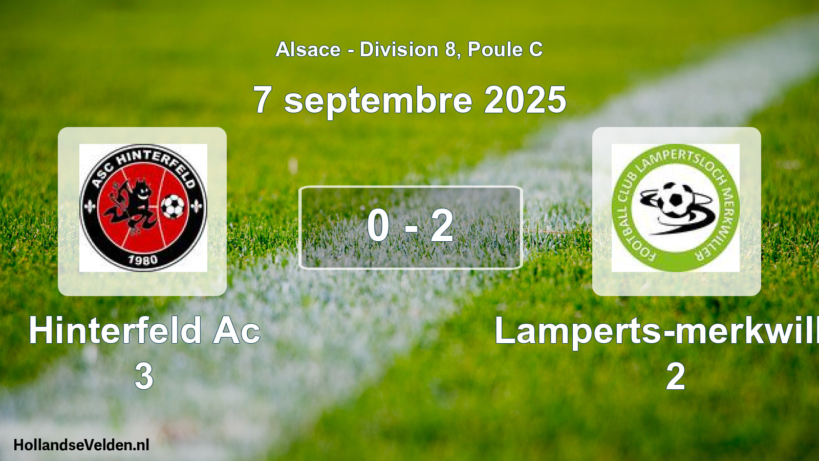 Match joué: Hinterfeld Ac 3 - Lamperts-merkwiller 2 0 - 2 (7 septembre 2025)