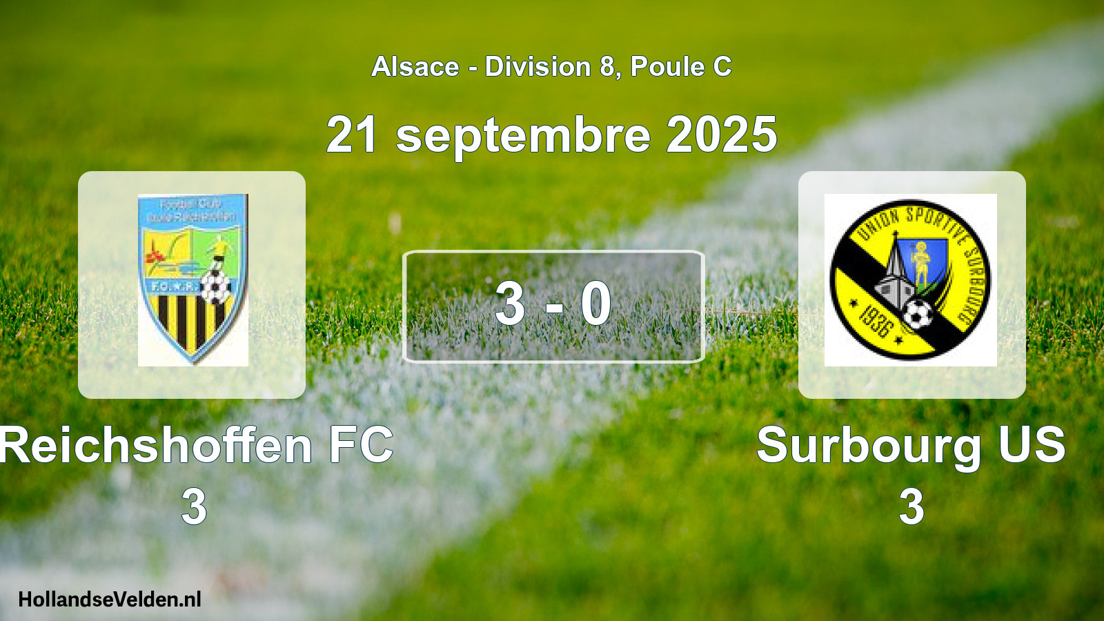 Match joué: Reichshoffen FC 3 - Surbourg US 3 3 - 0 (21 septembre 2025)