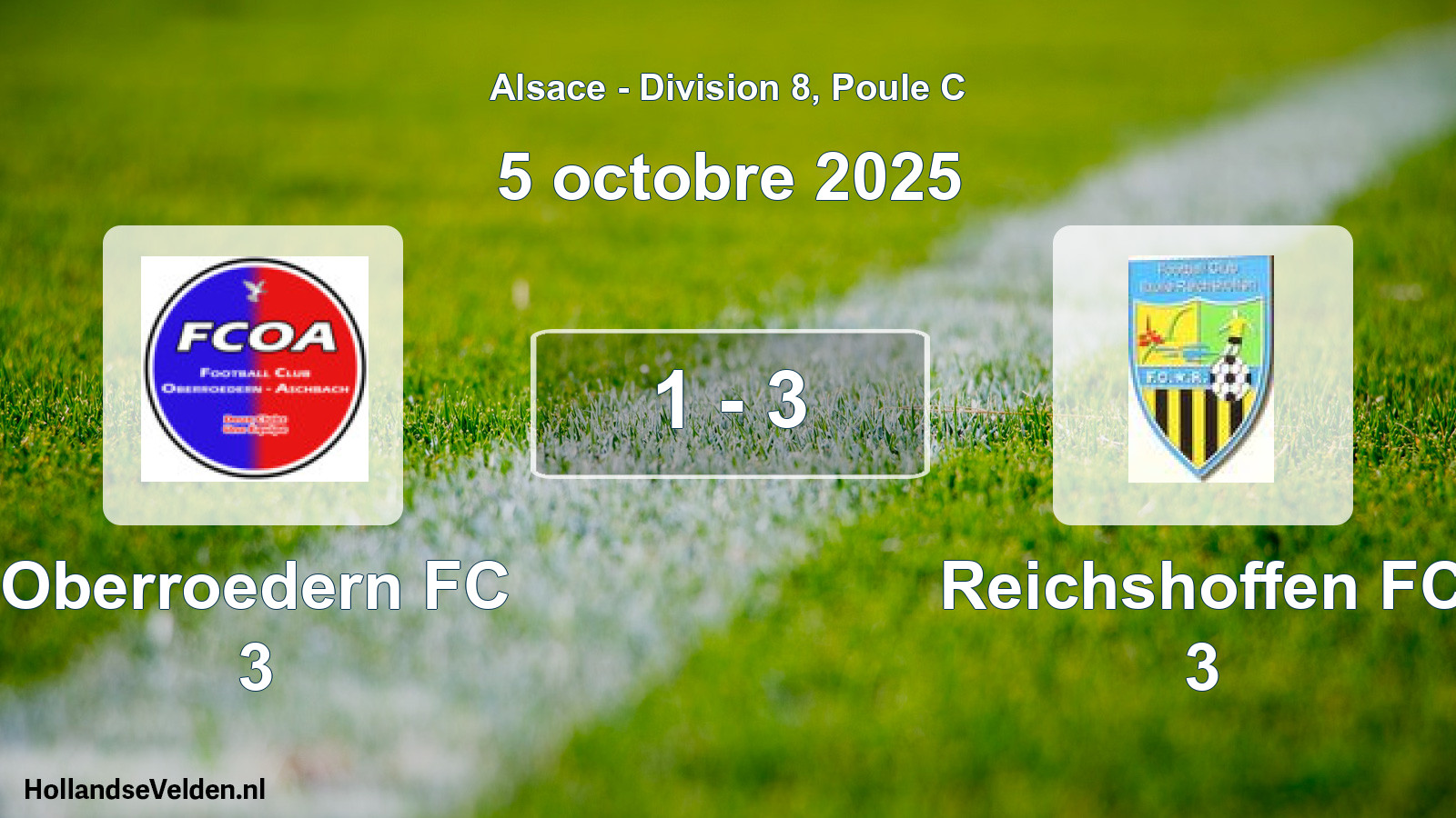 Match joué: Oberroedern FC 3 - Reichshoffen FC 3 1 - 3 (5 octobre 2025)
