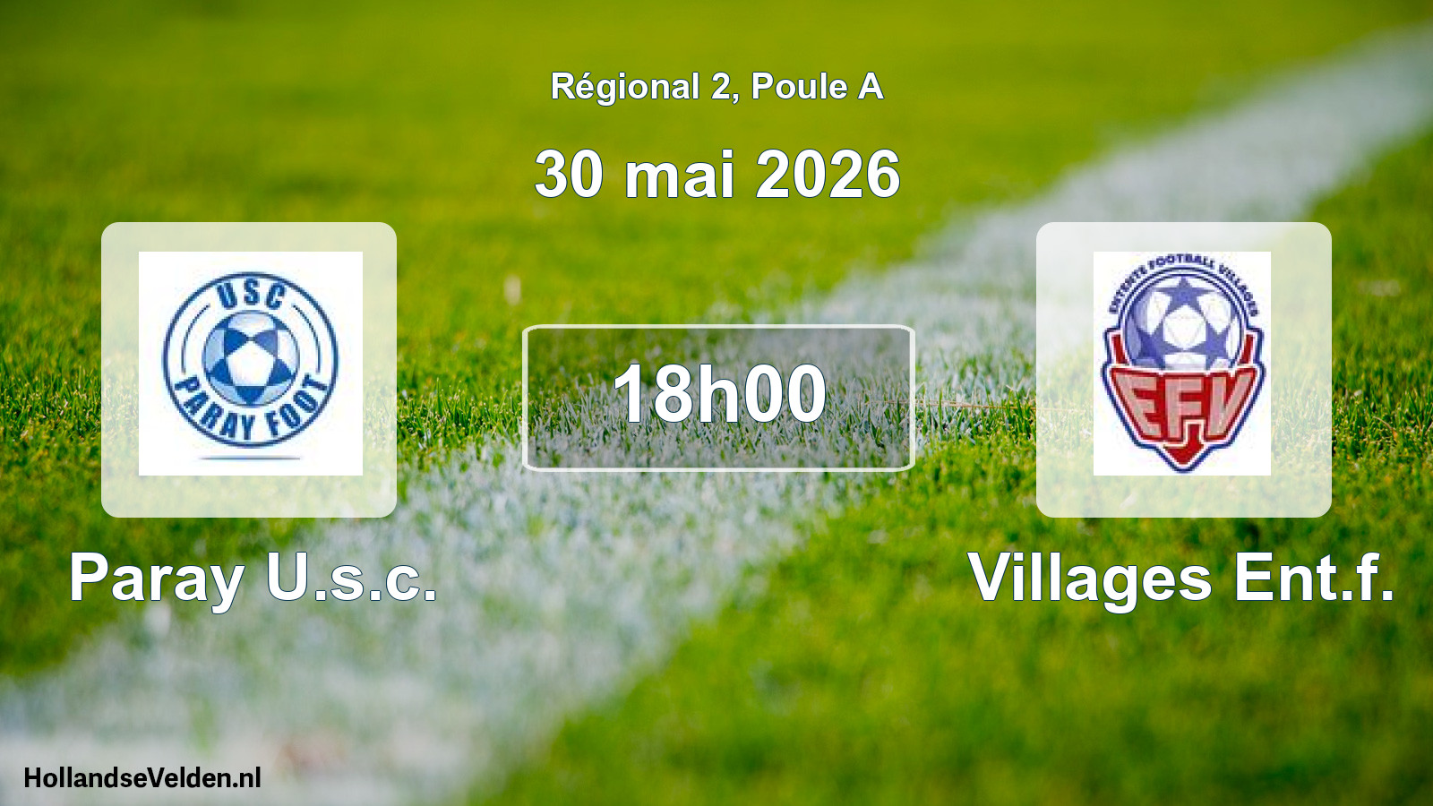 Geplande wedstrijd: Paray U.s.c. - Villages Ent.f. (30 mai 2026)