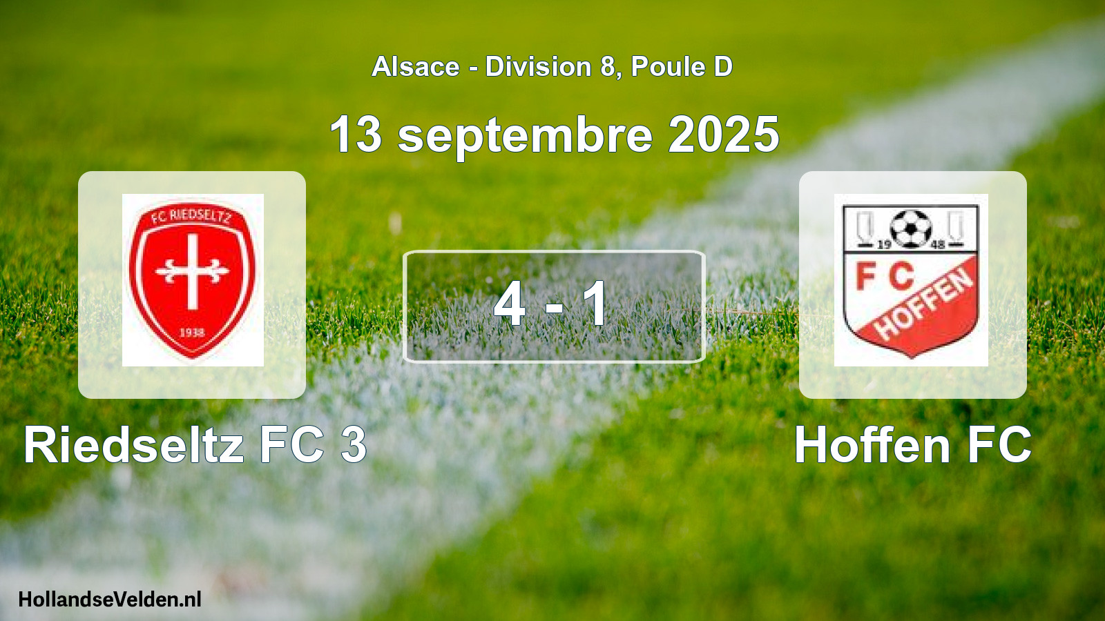 Match joué: Riedseltz FC 3 - Hoffen FC 4 - 1 (13 septembre 2025)