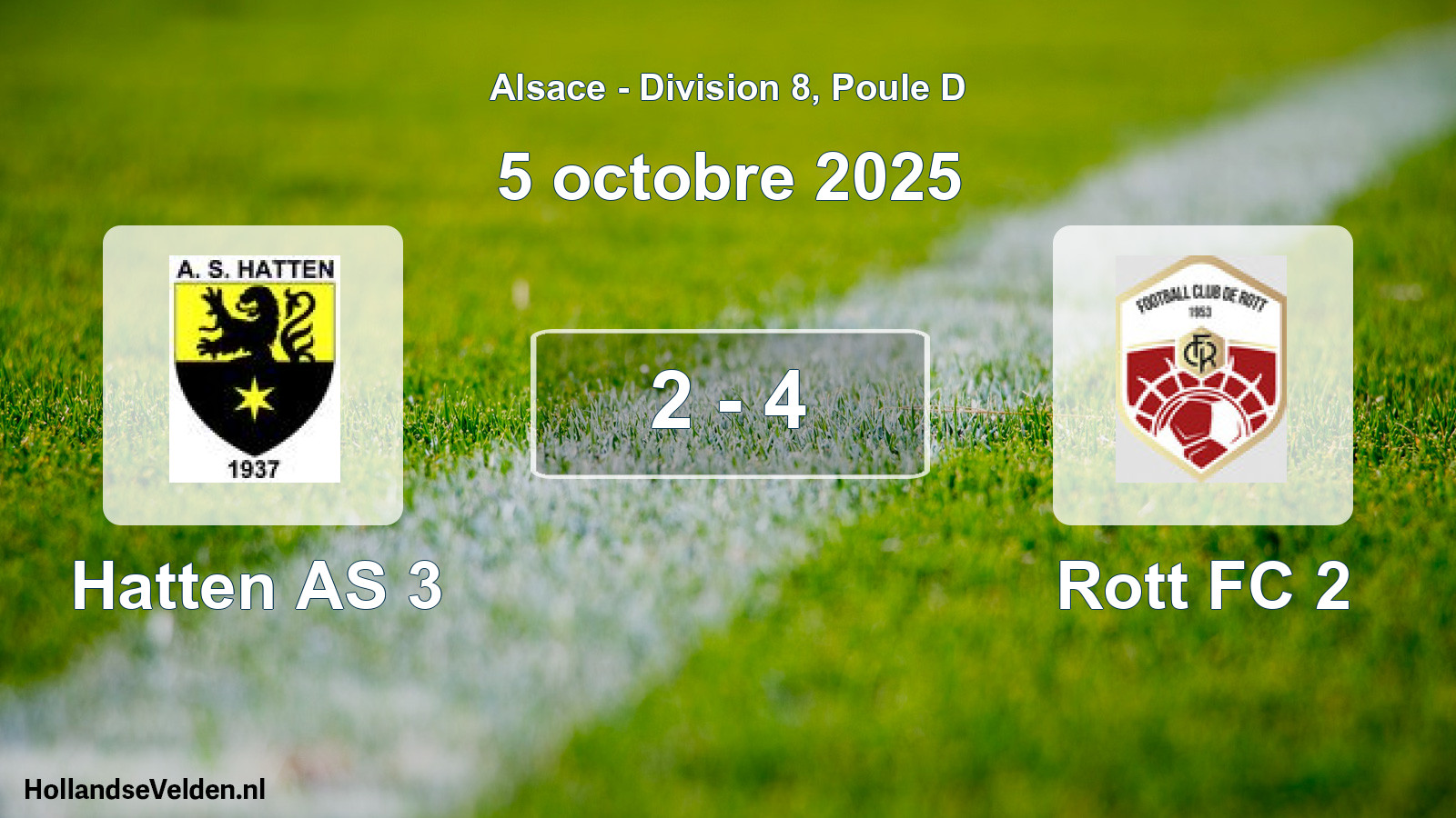 Match joué: Hatten AS 3 - Rott FC 2 2 - 4 (5 octobre 2025)