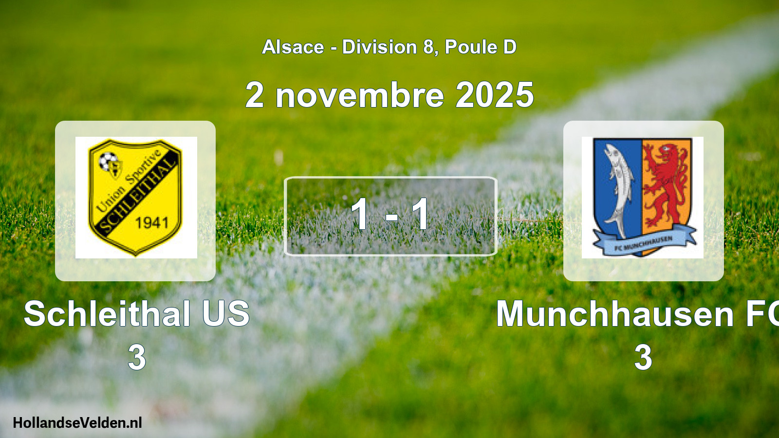 Match joué: Schleithal US 3 - Munchhausen FC 3 1 - 1 (2 novembre 2025)