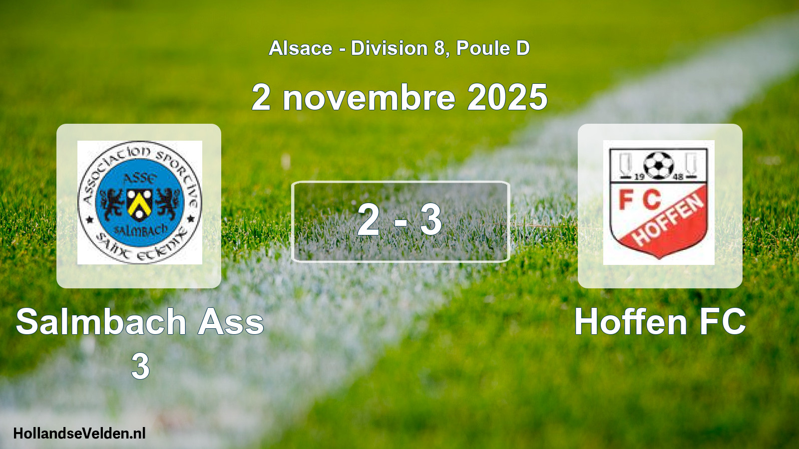 Match joué: Salmbach Ass 3 - Hoffen FC 2 - 3 (2 novembre 2025)