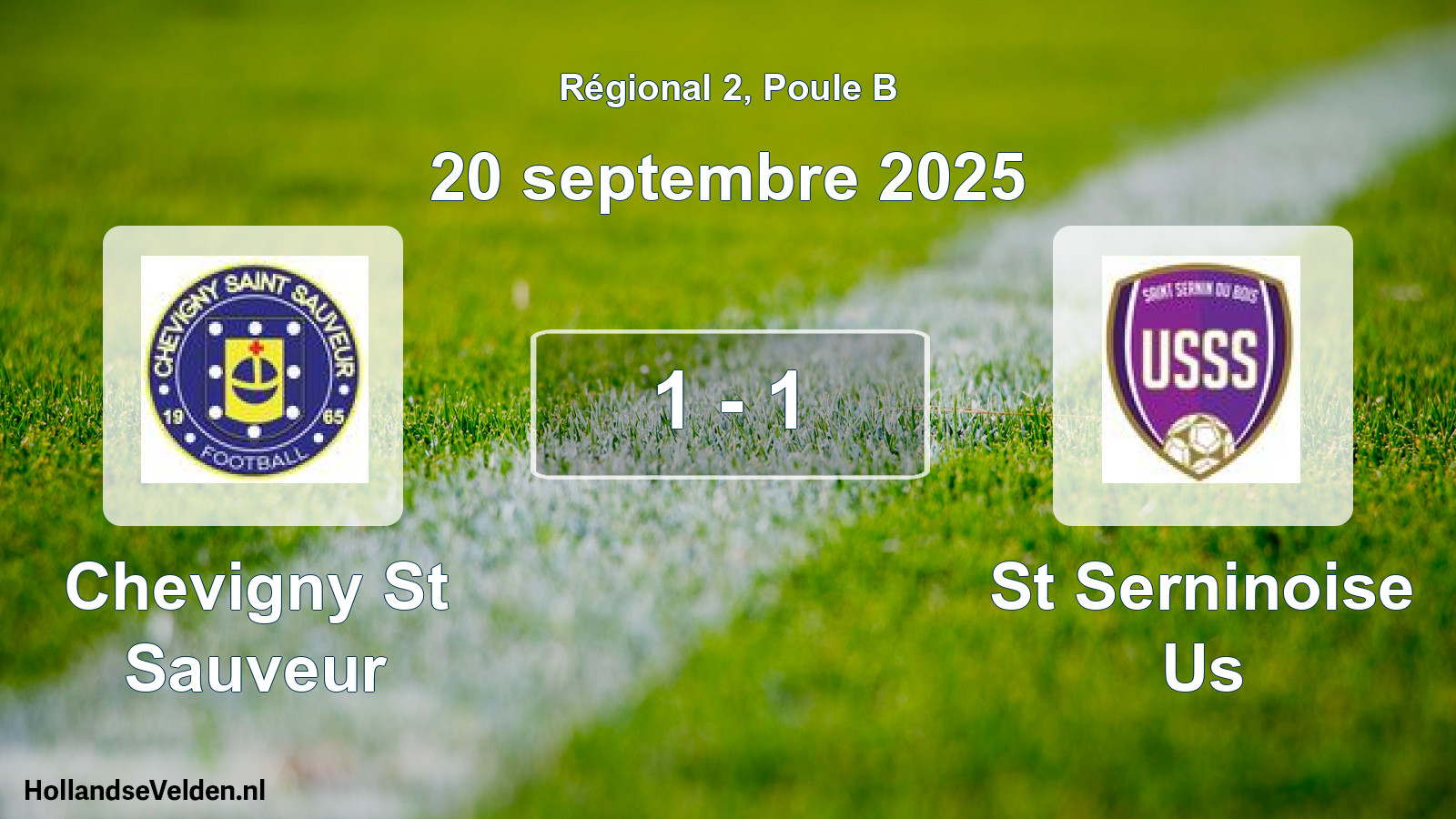 Gespeelde wedstrijd: Chevigny St Sauveur - St Serninoise Us 1 - 1 (20 septembre 2025)