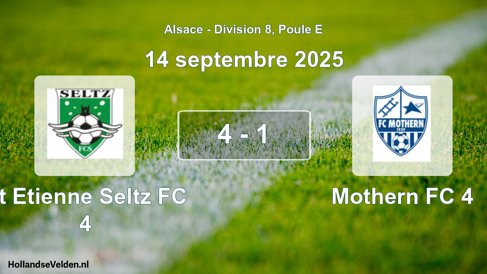 Gespeelde wedstrijd: St Etienne Seltz FC 4 - Mothern FC 4 4 - 1 (14 september 2025)