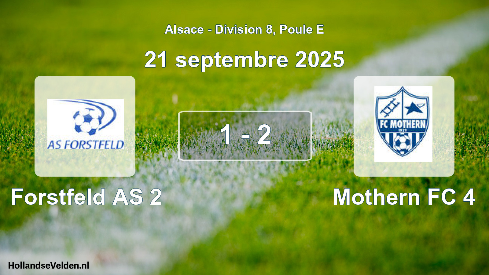 Match joué: Forstfeld AS 2 - Mothern FC 4 1 - 2 (21 septembre 2025)