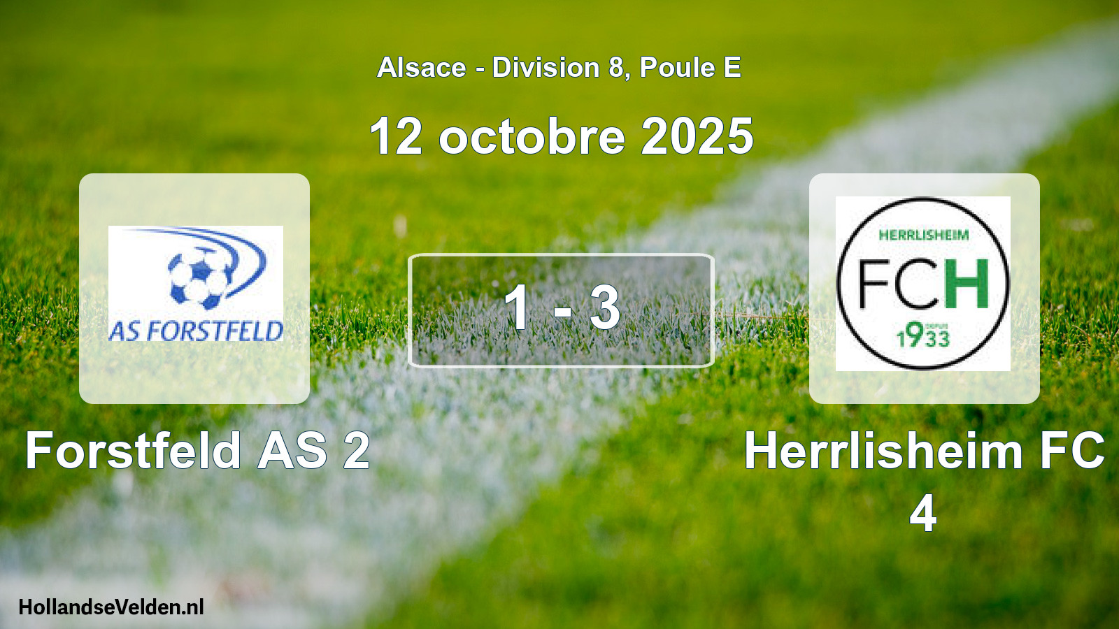 Match joué: Forstfeld AS 2 - Herrlisheim FC 4 1 - 3 (12 octobre 2025)