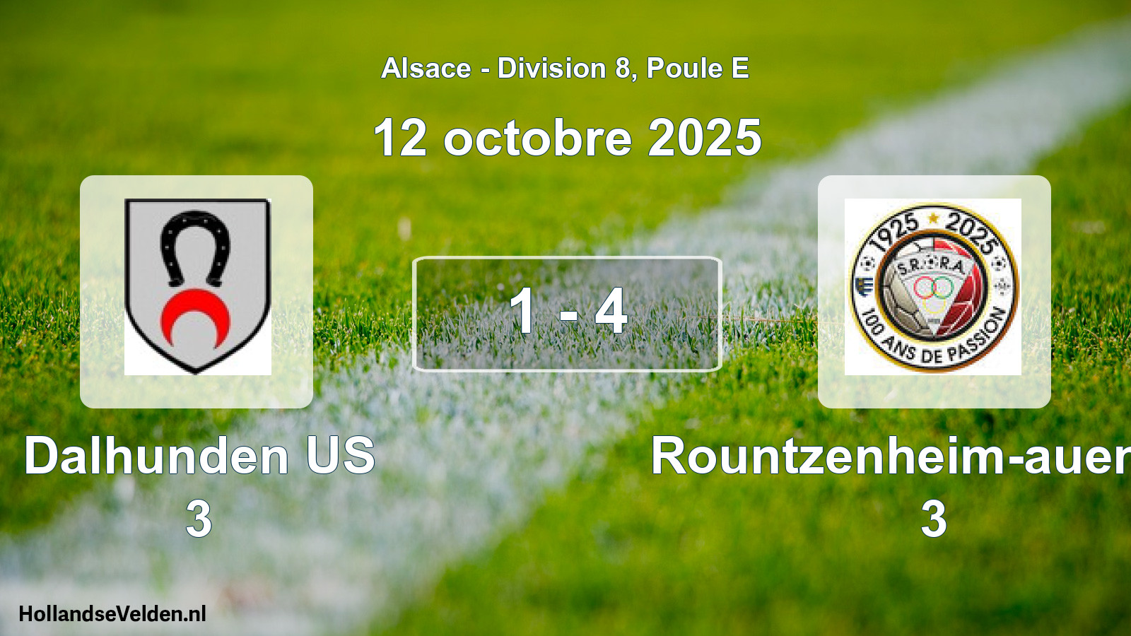 Match joué: Dalhunden US 3 - Rountzenheim-auenhei 3 1 - 4 (12 octobre 2025)