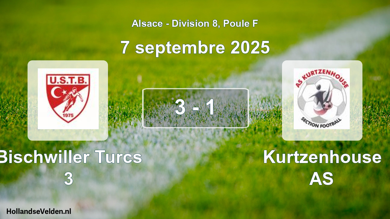 Gespeelde wedstrijd: Bischwiller Turcs 3 - Kurtzenhouse AS 3 - 1 (7 september 2025)