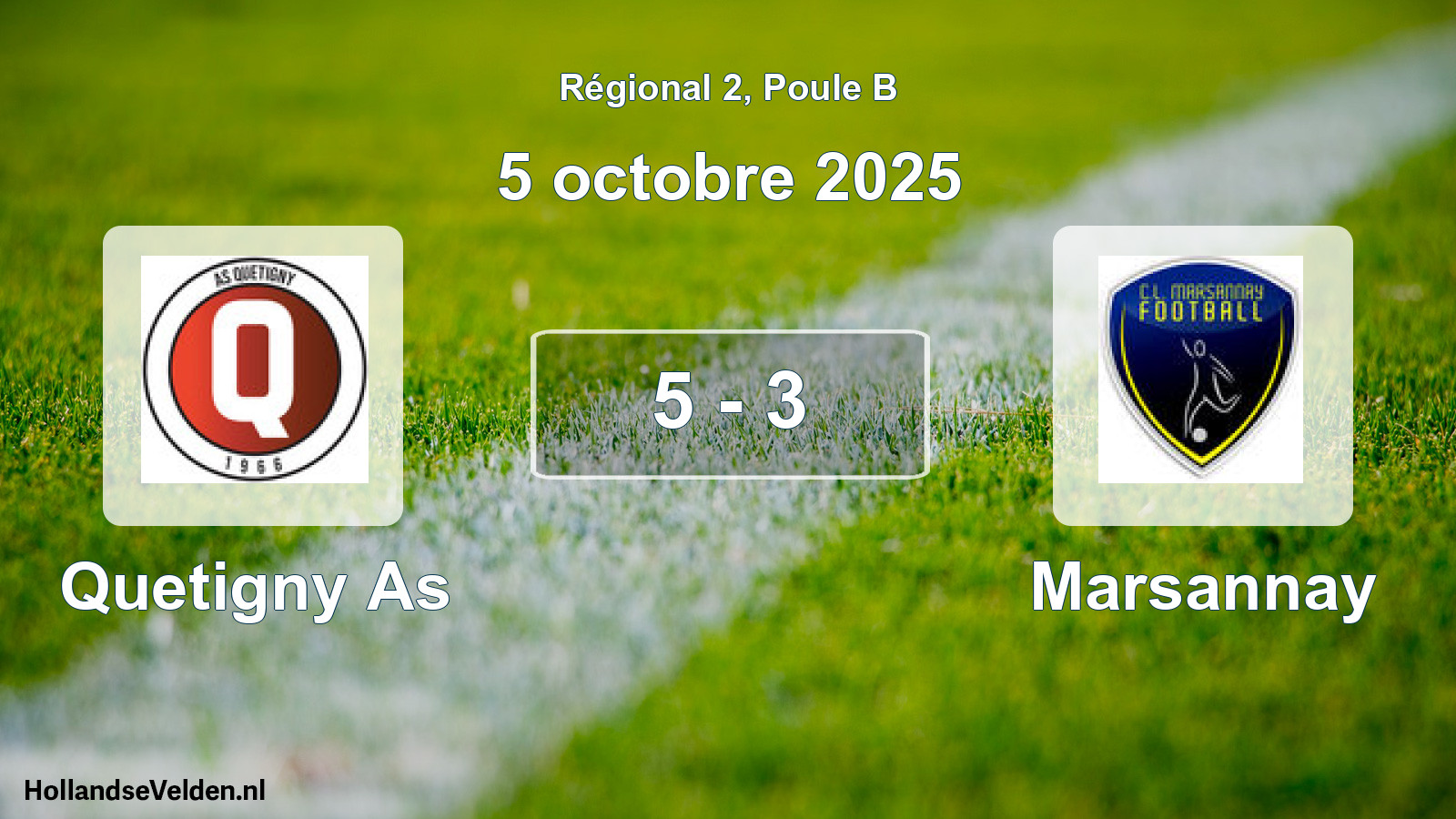 Gespeelde wedstrijd: Quetigny As - Marsannay 5 - 3 (5 octobre 2025)