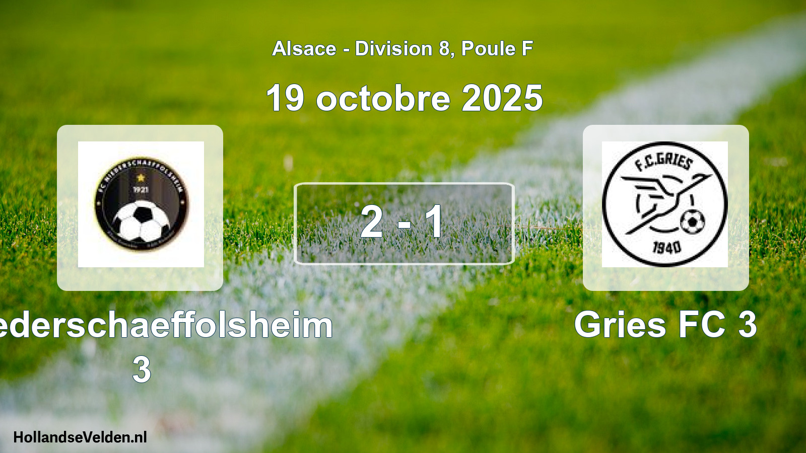 Total number of matches played: Niederschaeffolsheim 3 - Gries FC 3 2 - 1 (19 October 2025)