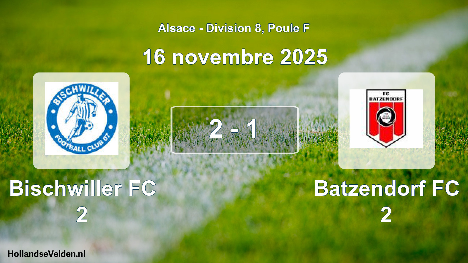 Gespeelde wedstrijd: Bischwiller FC 2 - Batzendorf FC 2 2 - 1 (16 november 2025)