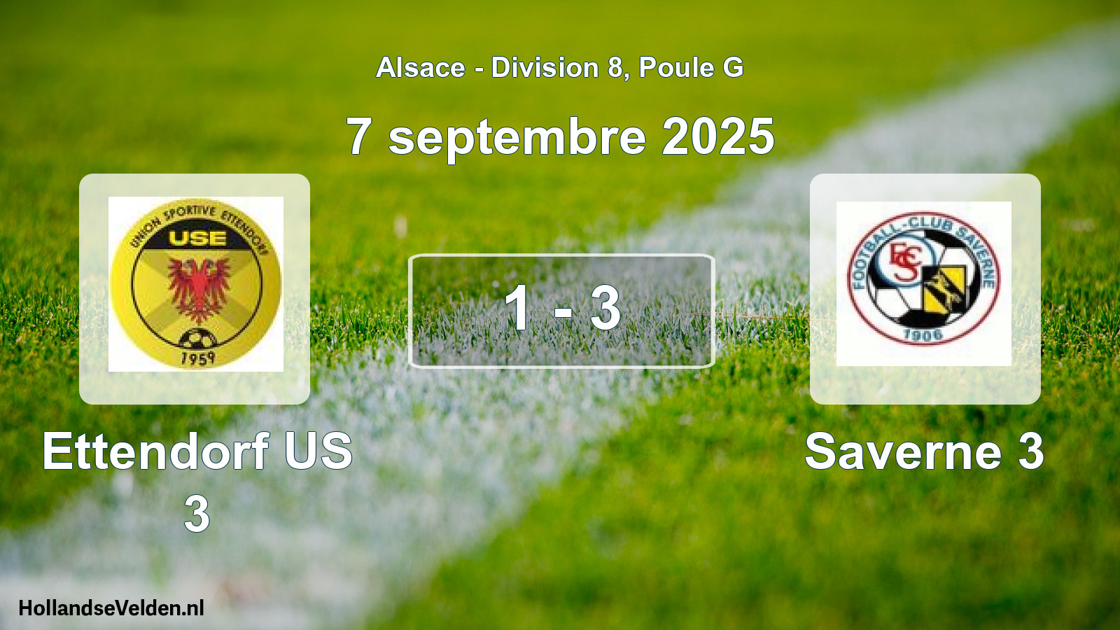 Match joué: Ettendorf US 3 - Saverne 3 1 - 3 (7 septembre 2025)