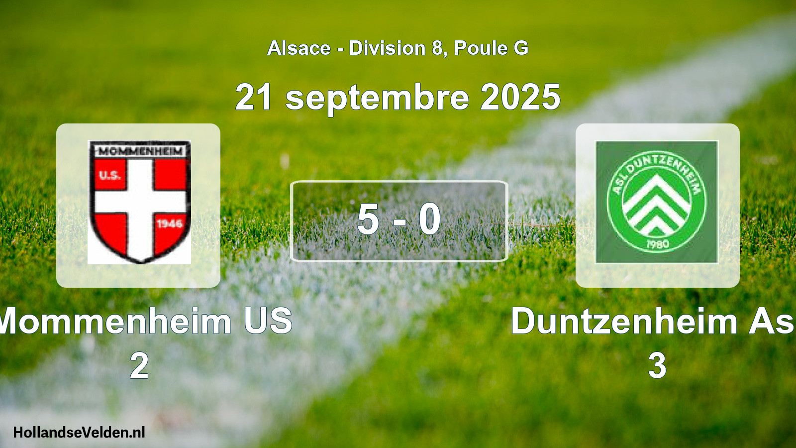 Match joué: Mommenheim US 2 - Duntzenheim Asl 3 5 - 0 (21 septembre 2025)