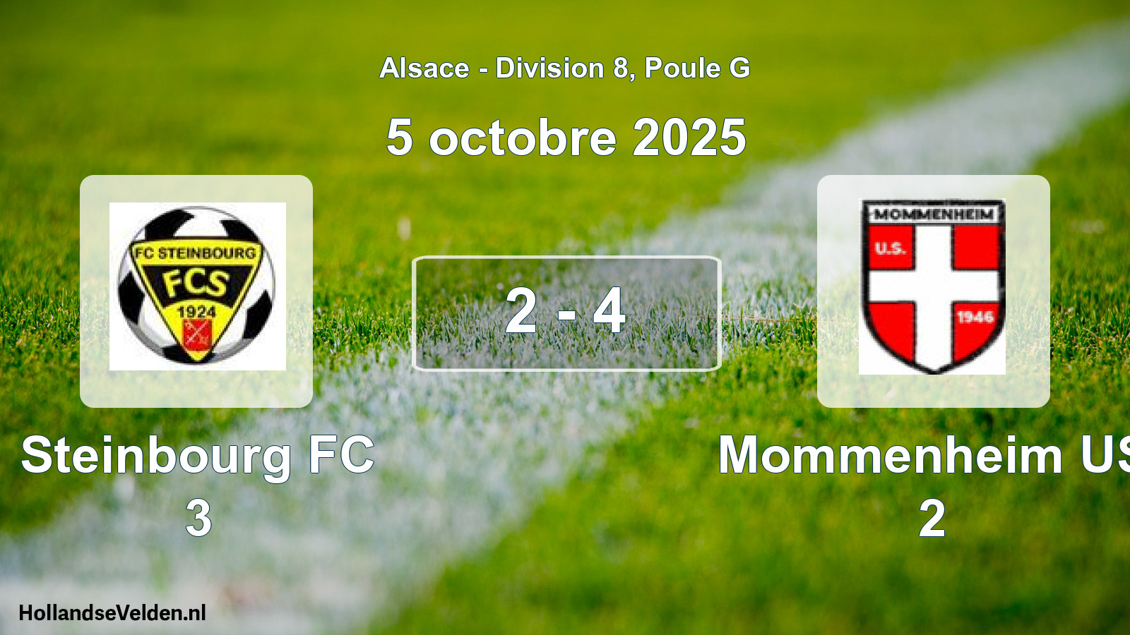 Gespeelde wedstrijd: Steinbourg FC 3 - Mommenheim US 2 2 - 4 (5 oktober 2025)