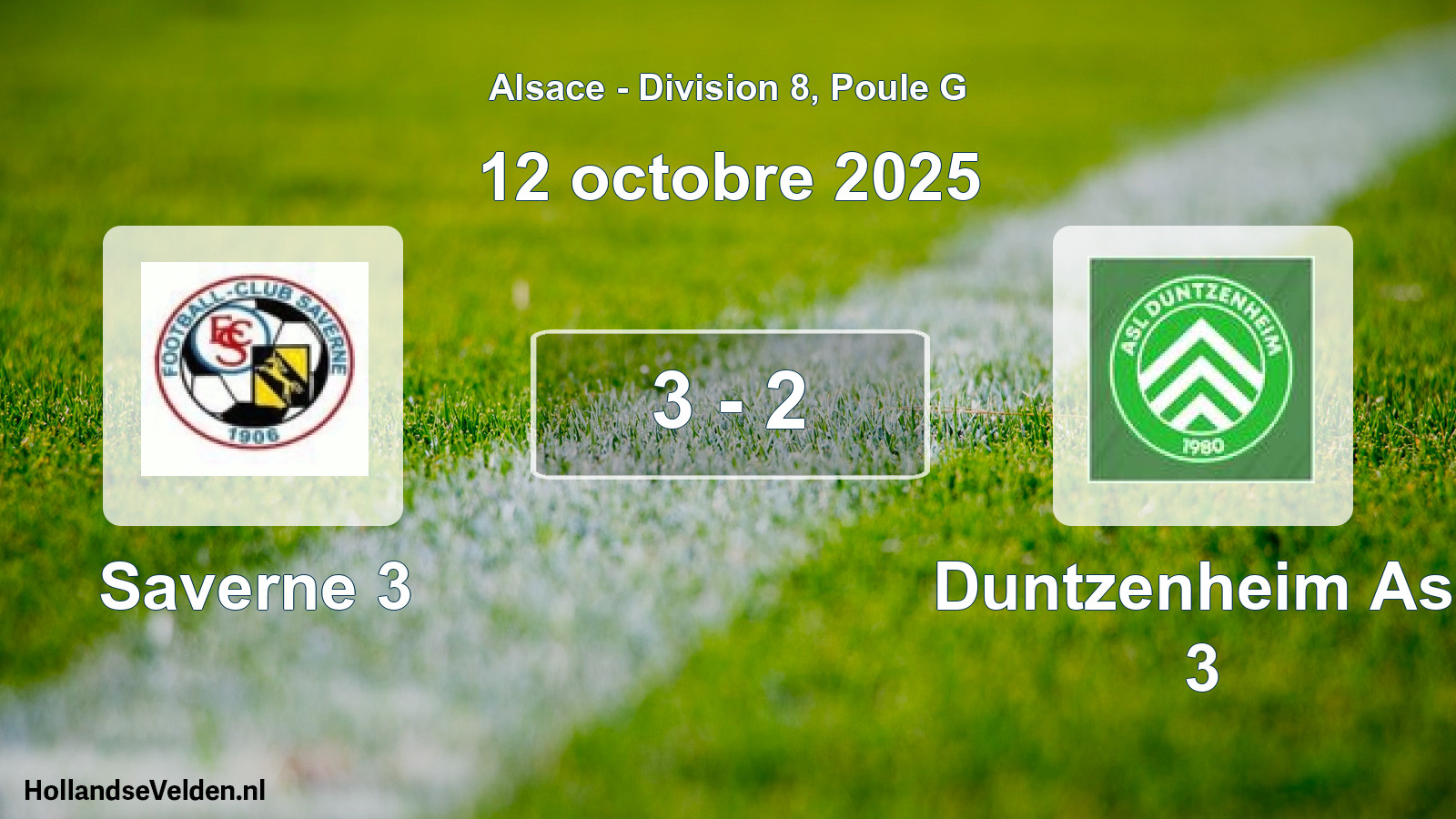 Match joué: Saverne 3 - Duntzenheim Asl 3 3 - 2 (12 octobre 2025)