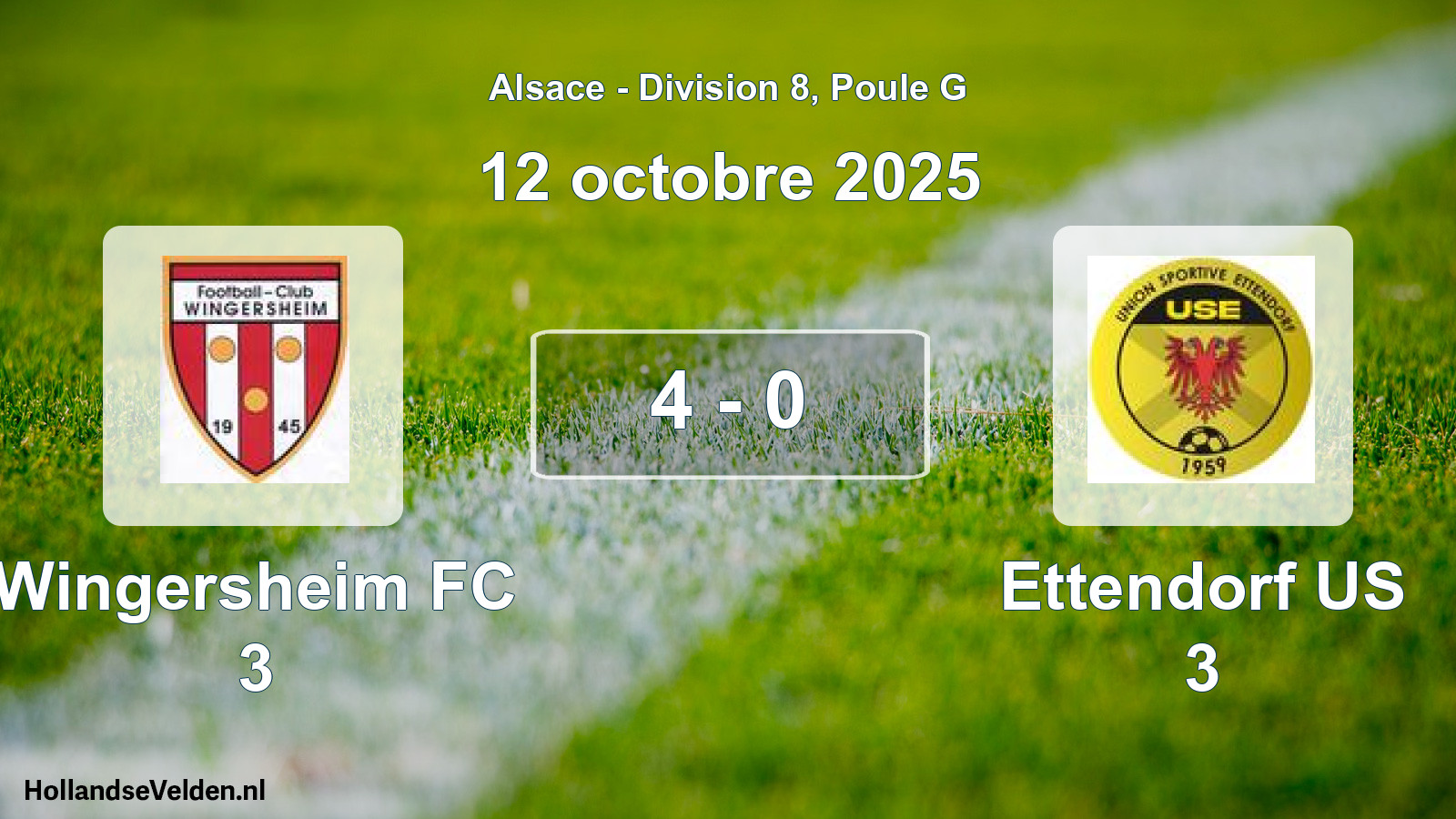 Match joué: Wingersheim FC 3 - Ettendorf US 3 4 - 0 (12 octobre 2025)
