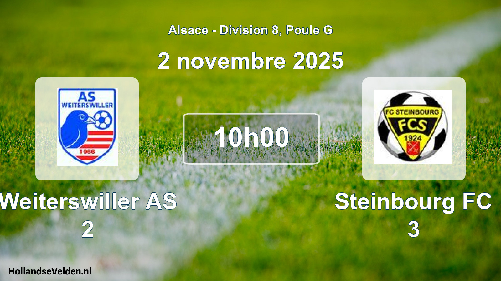 Match programmé: Weiterswiller AS 2 - Steinbourg FC 3 (2 novembre 2025)