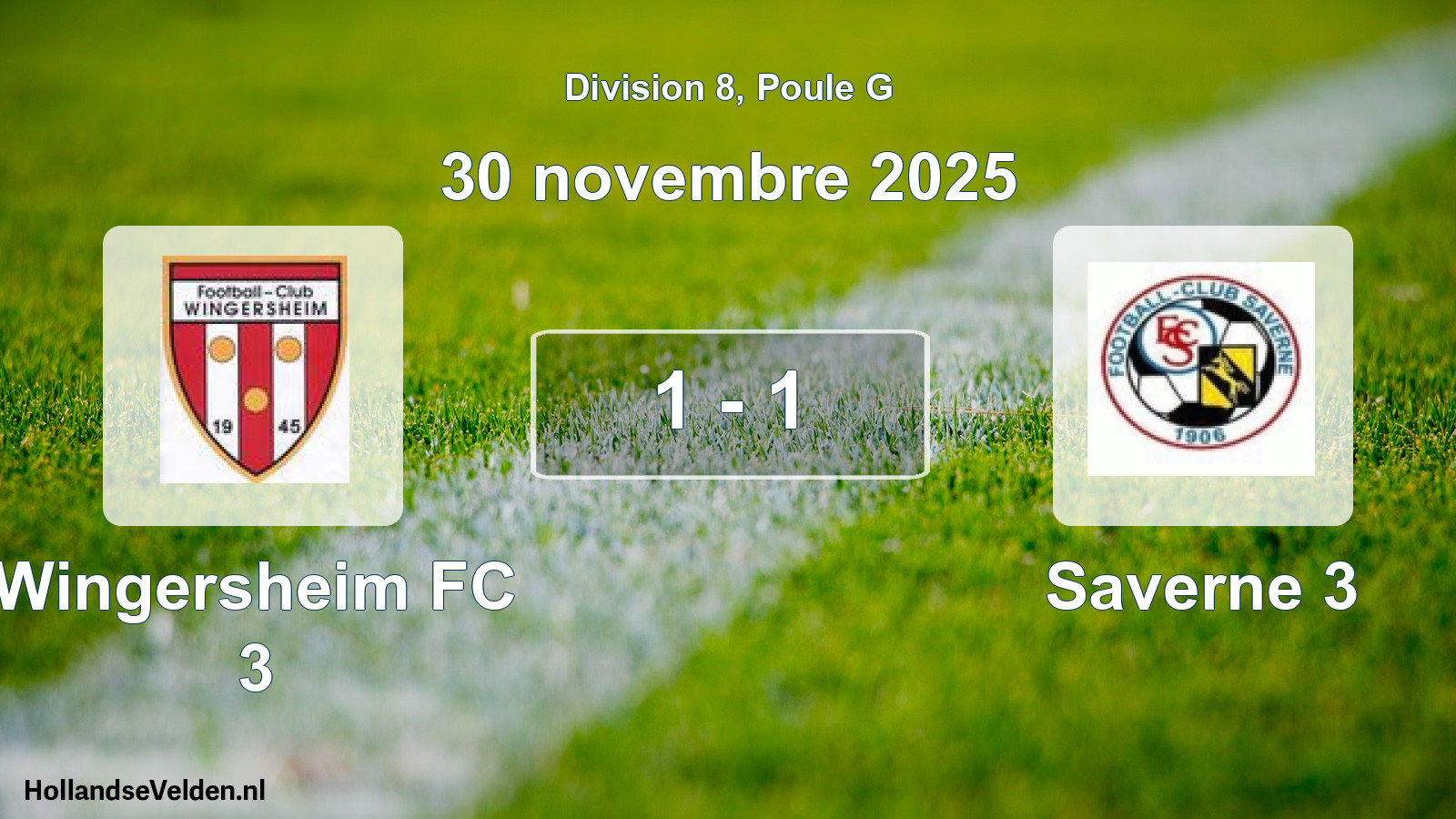 Gespeelde wedstrijd: Wingersheim FC 3 - Saverne 3 1 - 1 (30 november 2025)