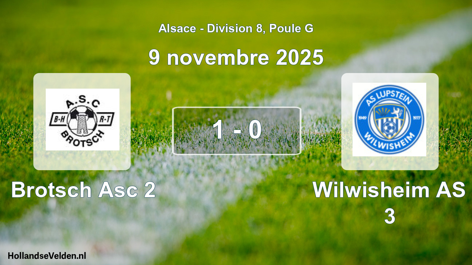 Match joué: Brotsch Asc 2 - Wilwisheim AS 3 1 - 0 (9 novembre 2025)