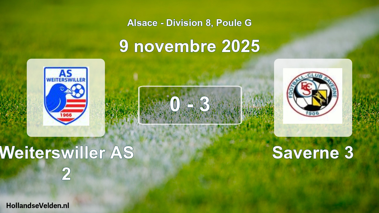 Match joué: Weiterswiller AS 2 - Saverne 3 0 - 3 (9 novembre 2025)