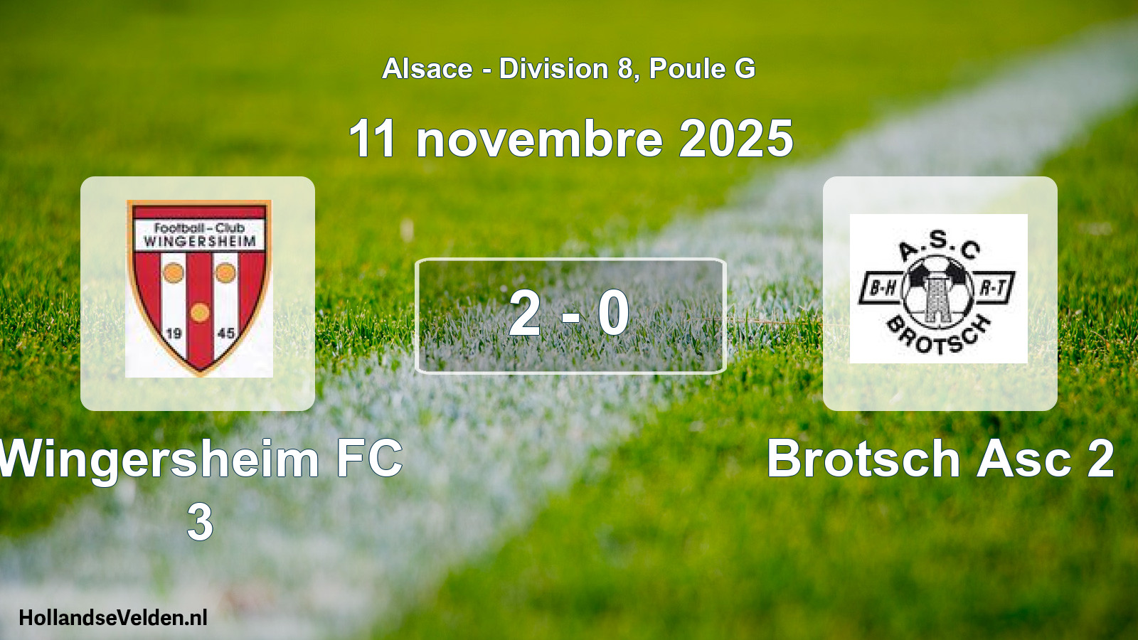 Gespeelde wedstrijd: Wingersheim FC 3 - Brotsch Asc 2 2 - 0 (11 november 2025)