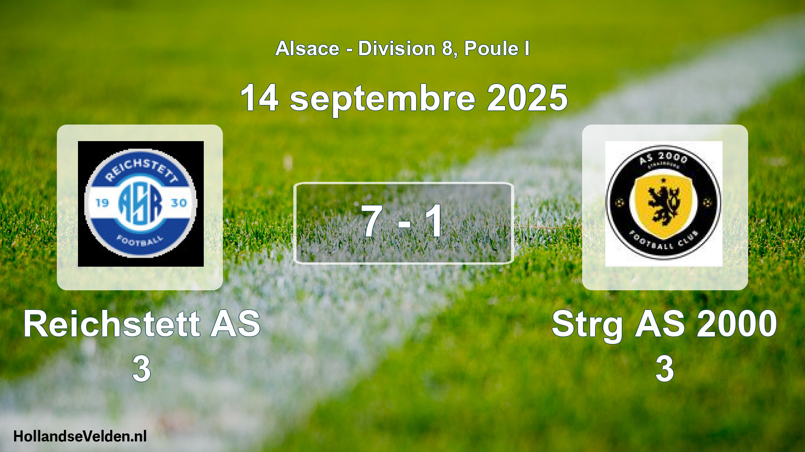 Total number of matches played: Reichstett AS 3 - Strg AS 2000 3 7 - 1 (14 September 2025)