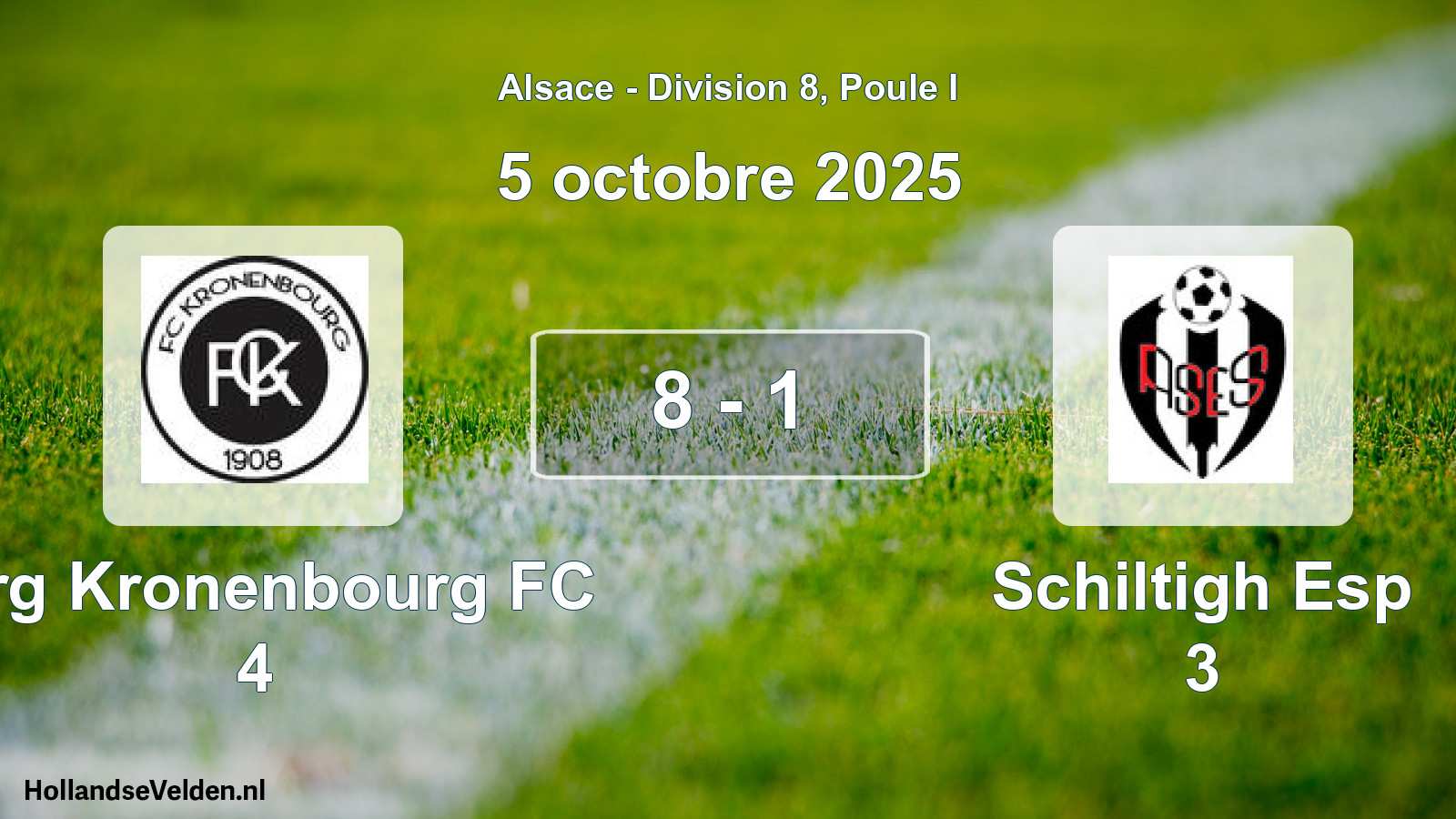 Match joué: Strg Kronenbourg FC 4 - Schiltigh Esp 3 8 - 1 (5 octobre 2025)