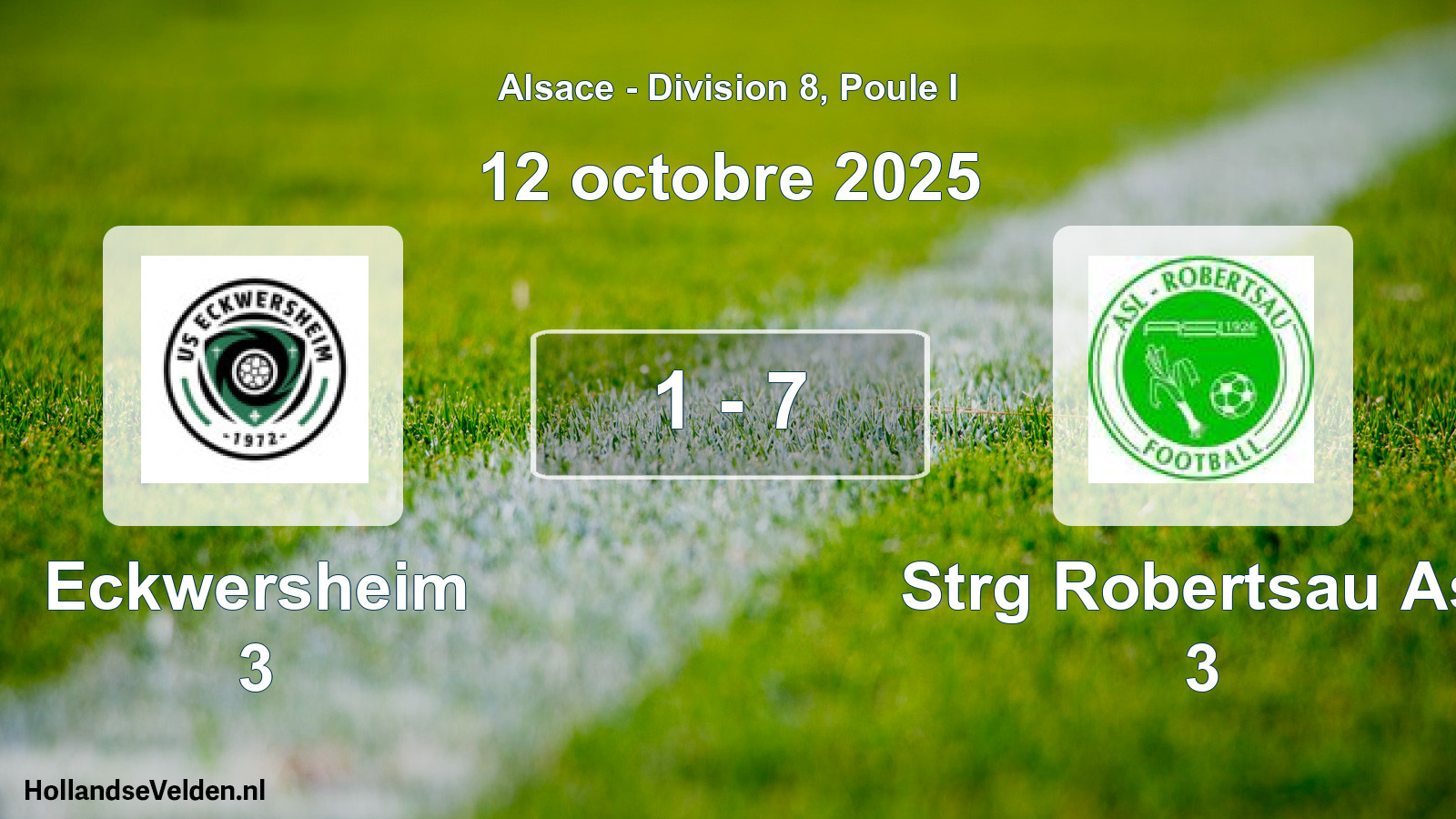 Match joué: Eckwersheim 3 - Strg Robertsau Asl 3 1 - 7 (12 octobre 2025)